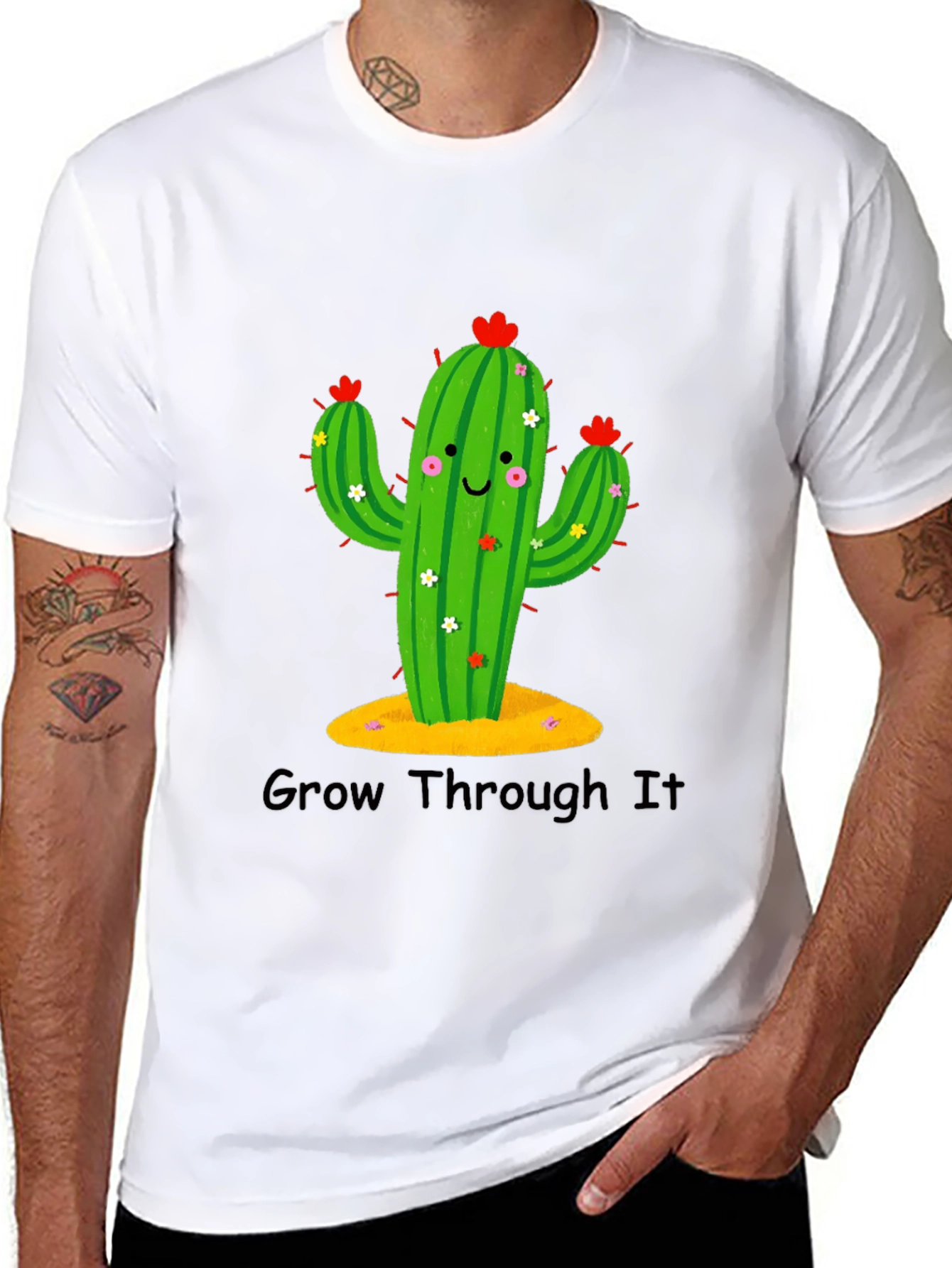 Black Cactus Graphic Tee - Grow Through It view 8