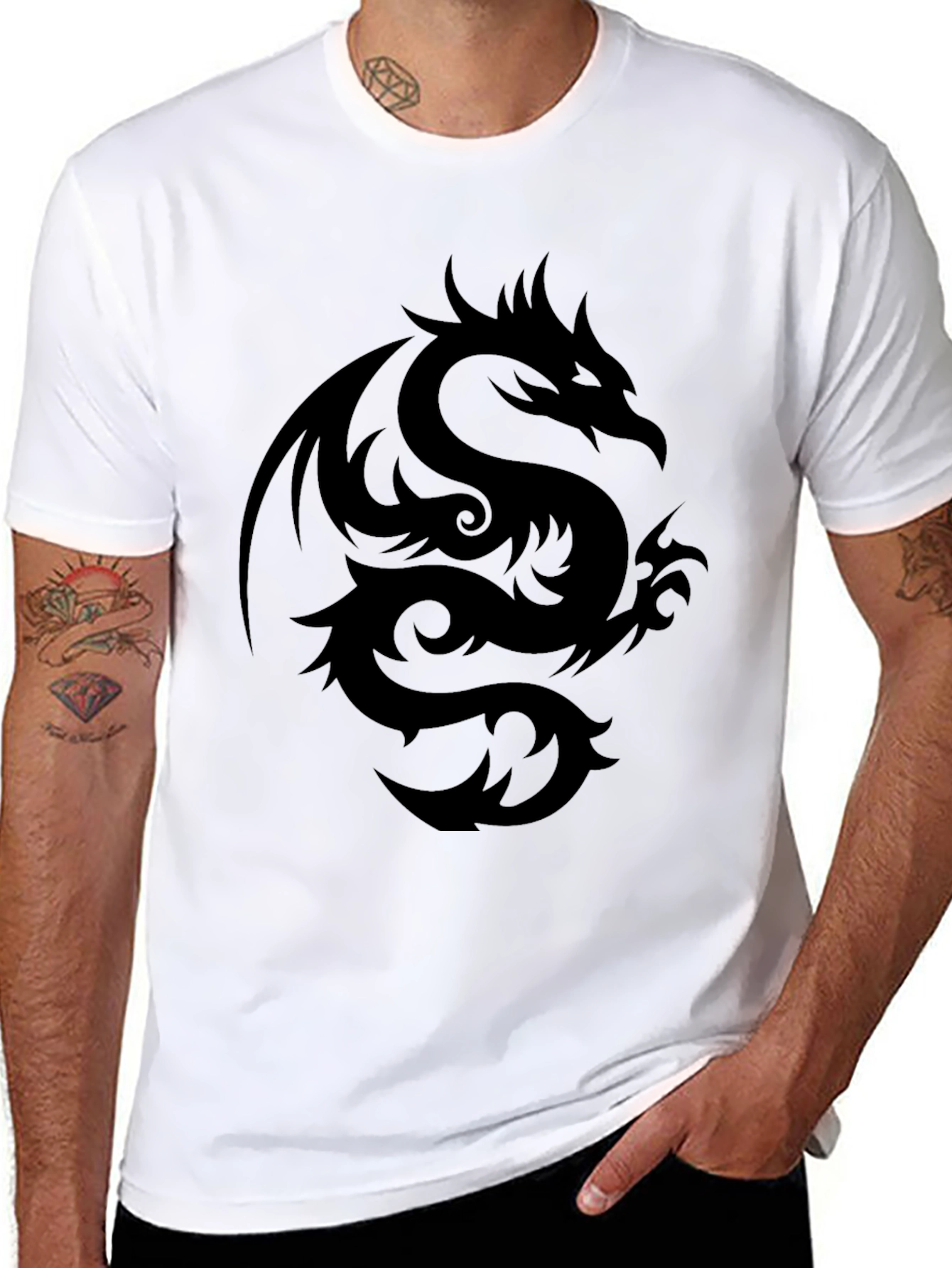 Black Black Dragon Graphic Tee - Men's Short Sleeve Shirt view 8