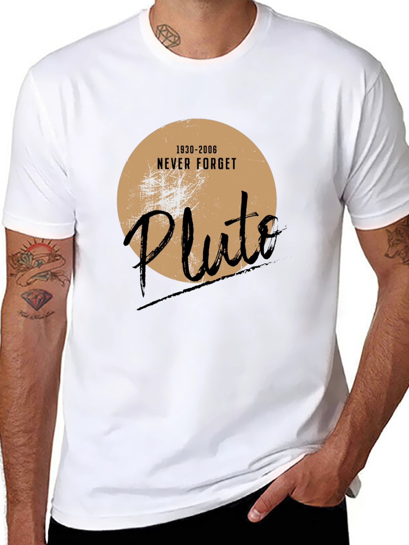 Black Never Forget Pluto Graphic T-Shirt view 8