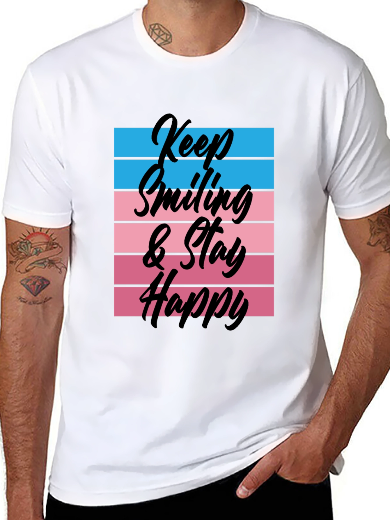 Black Keep Smiling Graphic T-Shirt - Unisex view 8