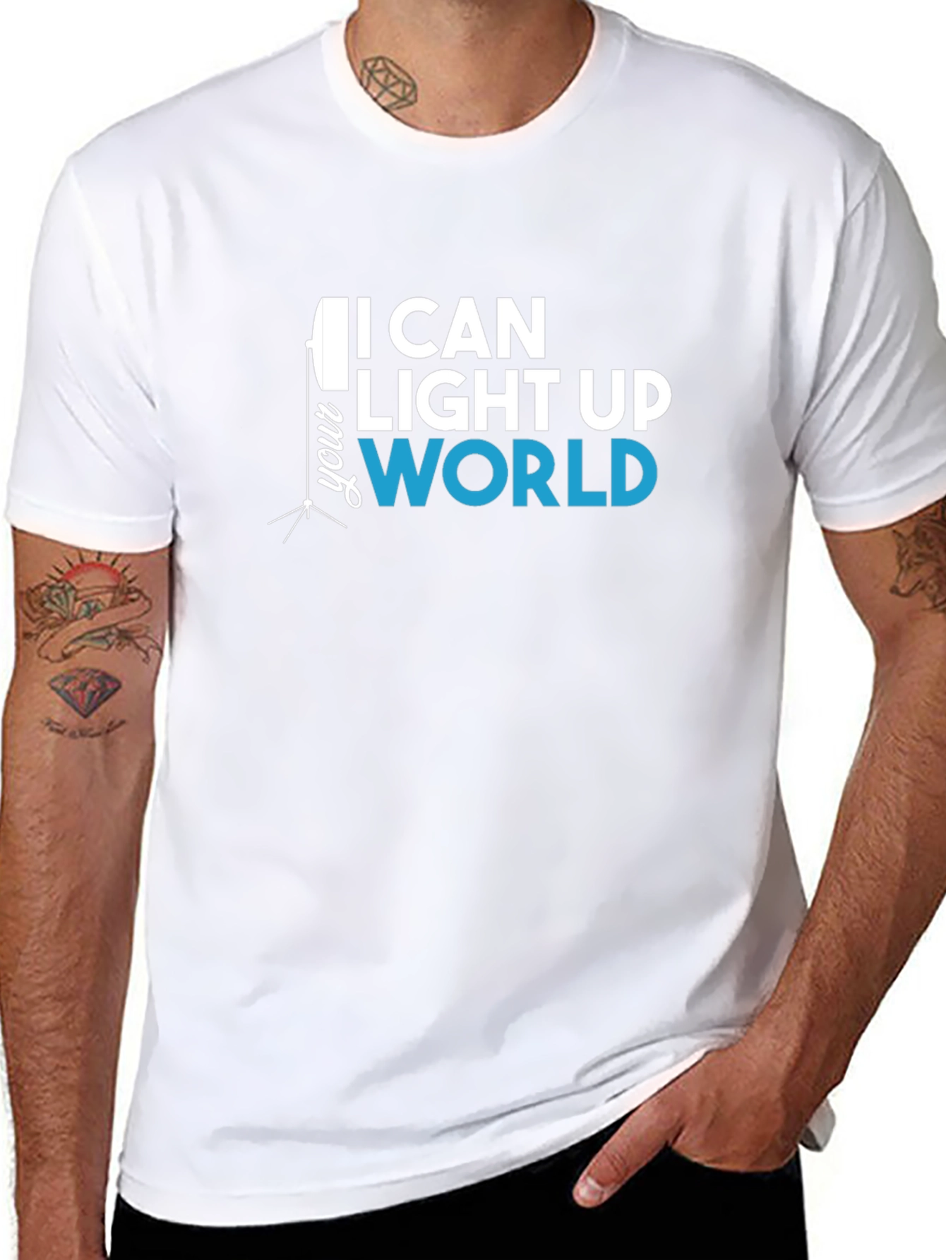 Black I Can Light Up Your World - Graphic T-Shirt view 8