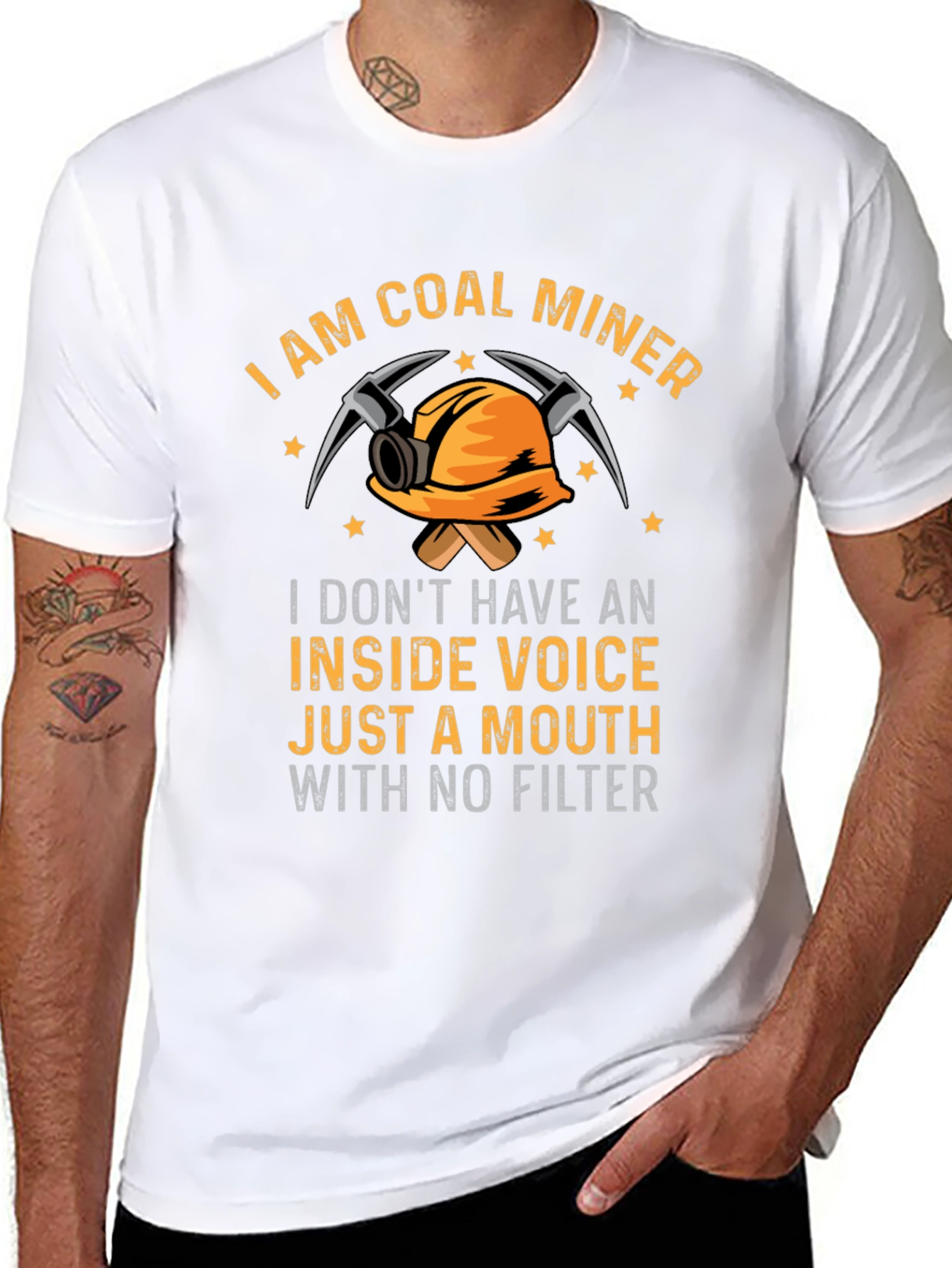 Black Coal Miner T-Shirt - Inside Voice, No Filter view 8