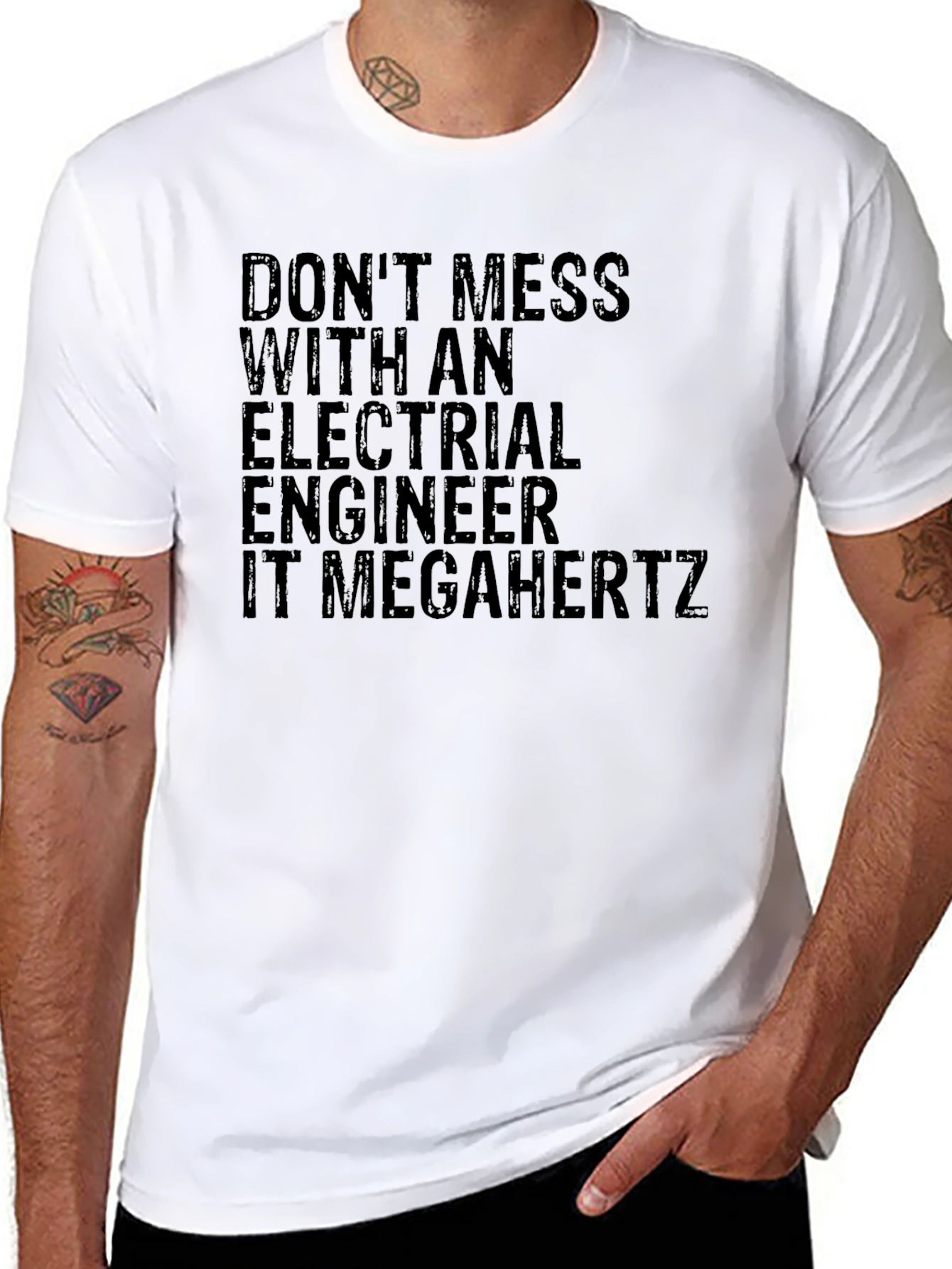 Black Electrical Engineer T-Shirt - Don't Mess view 8