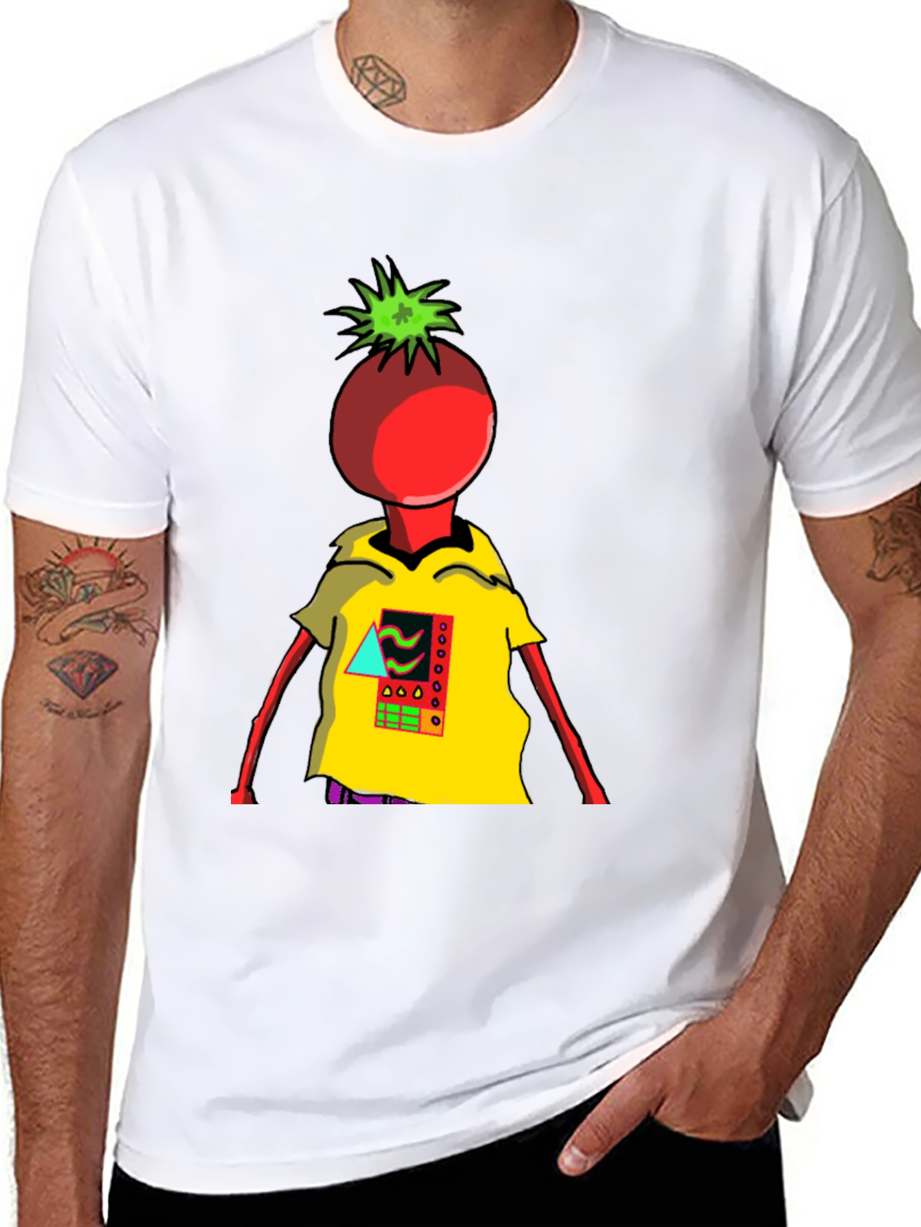 Black Tomato Head Graphic Tee - Unique & Stylish view 8