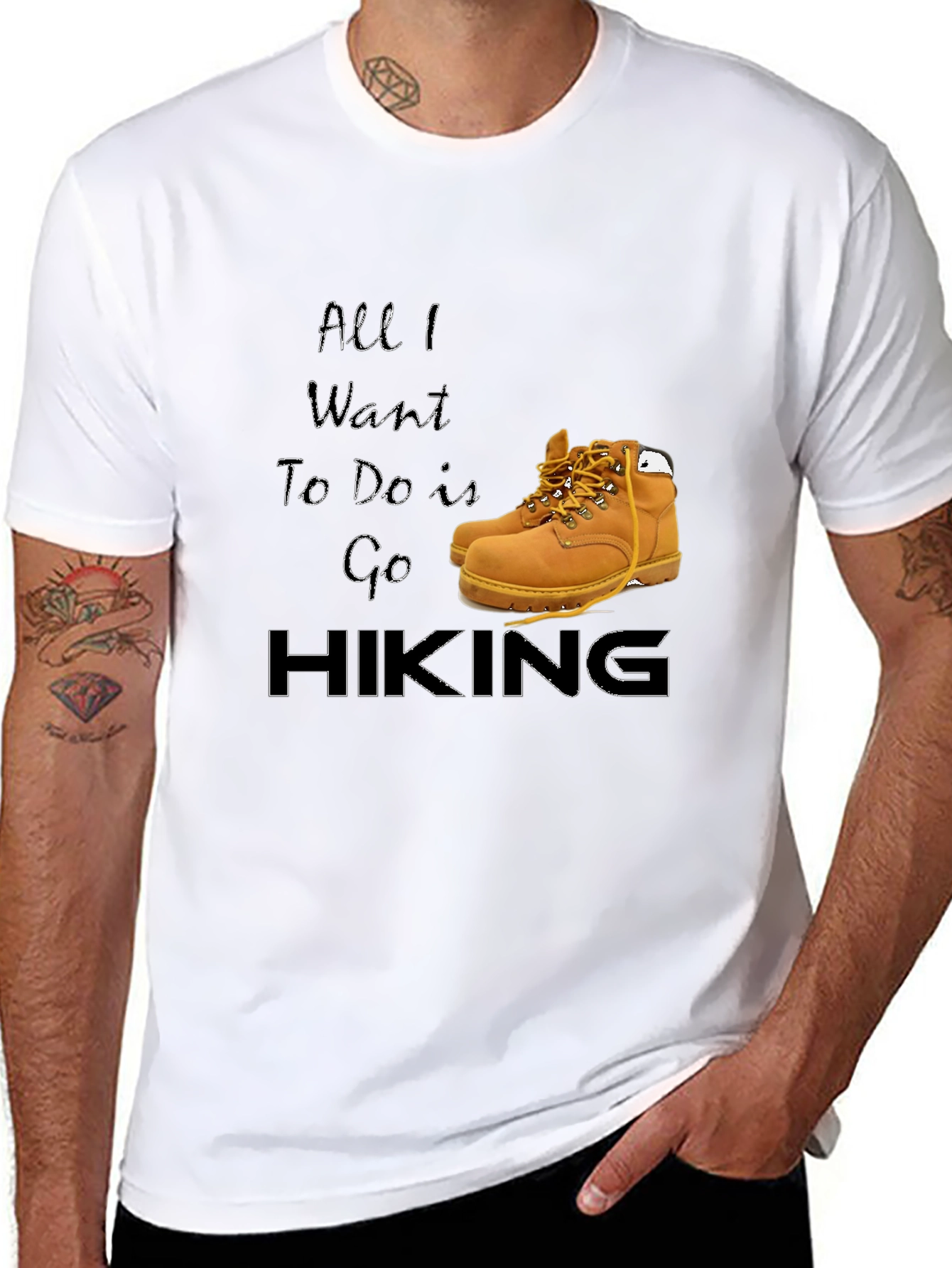 Black Hiking Lover's T-Shirt - Adventure Awaits! view 8