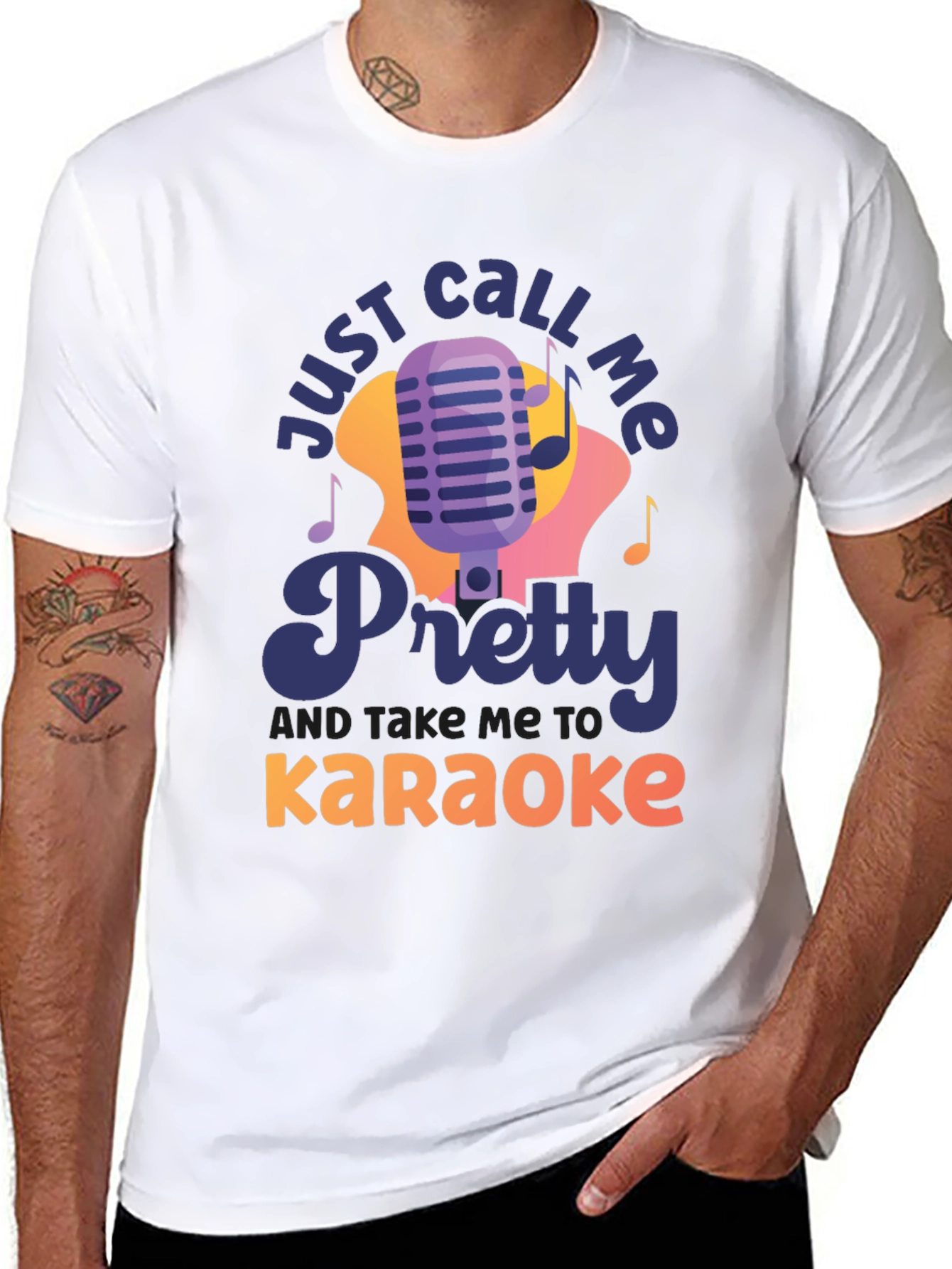 Black Just Call Me Pretty Karaoke T-Shirt view 8