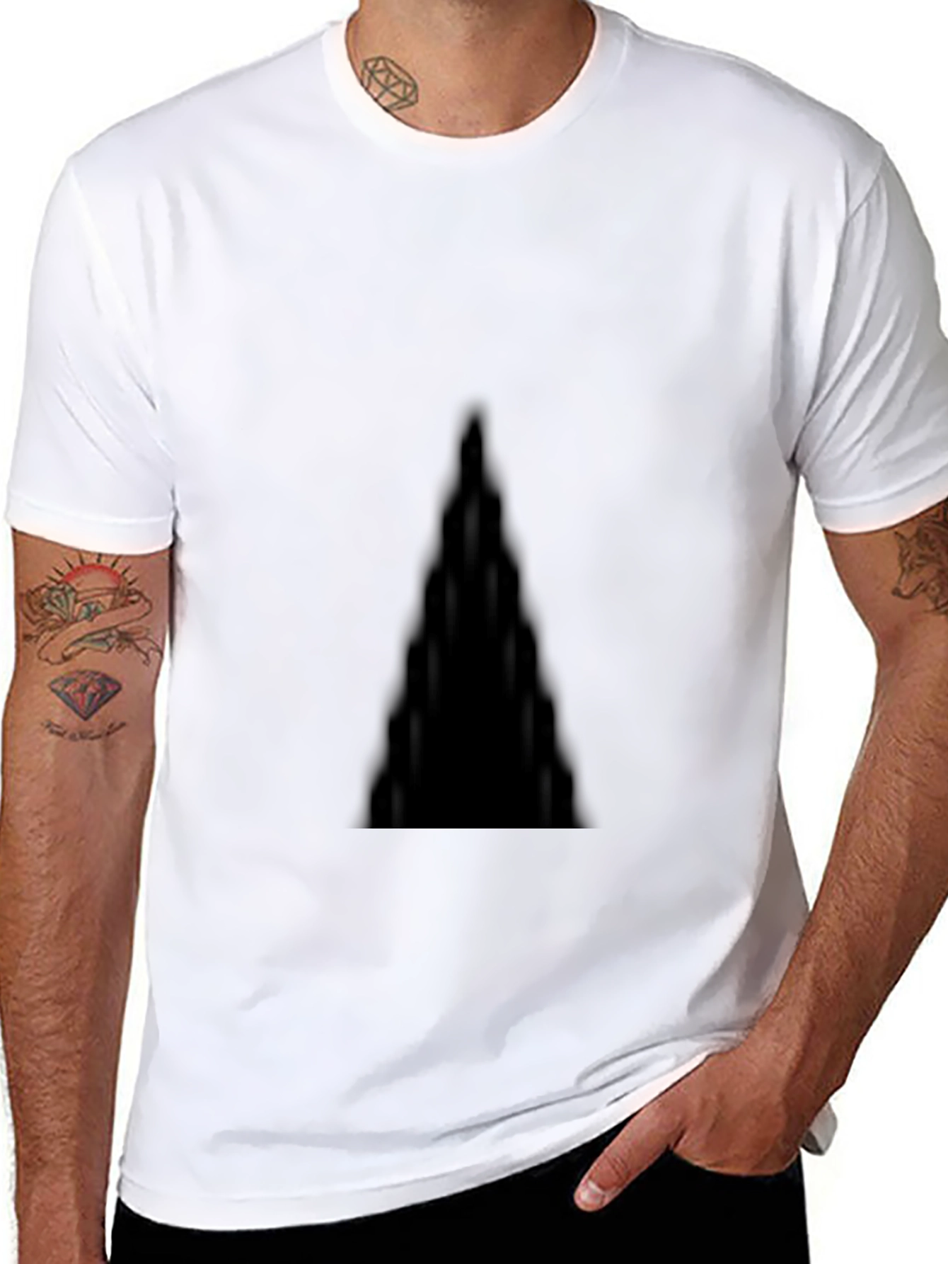 Black Men's Solid Black Crew Neck T-Shirt view 8