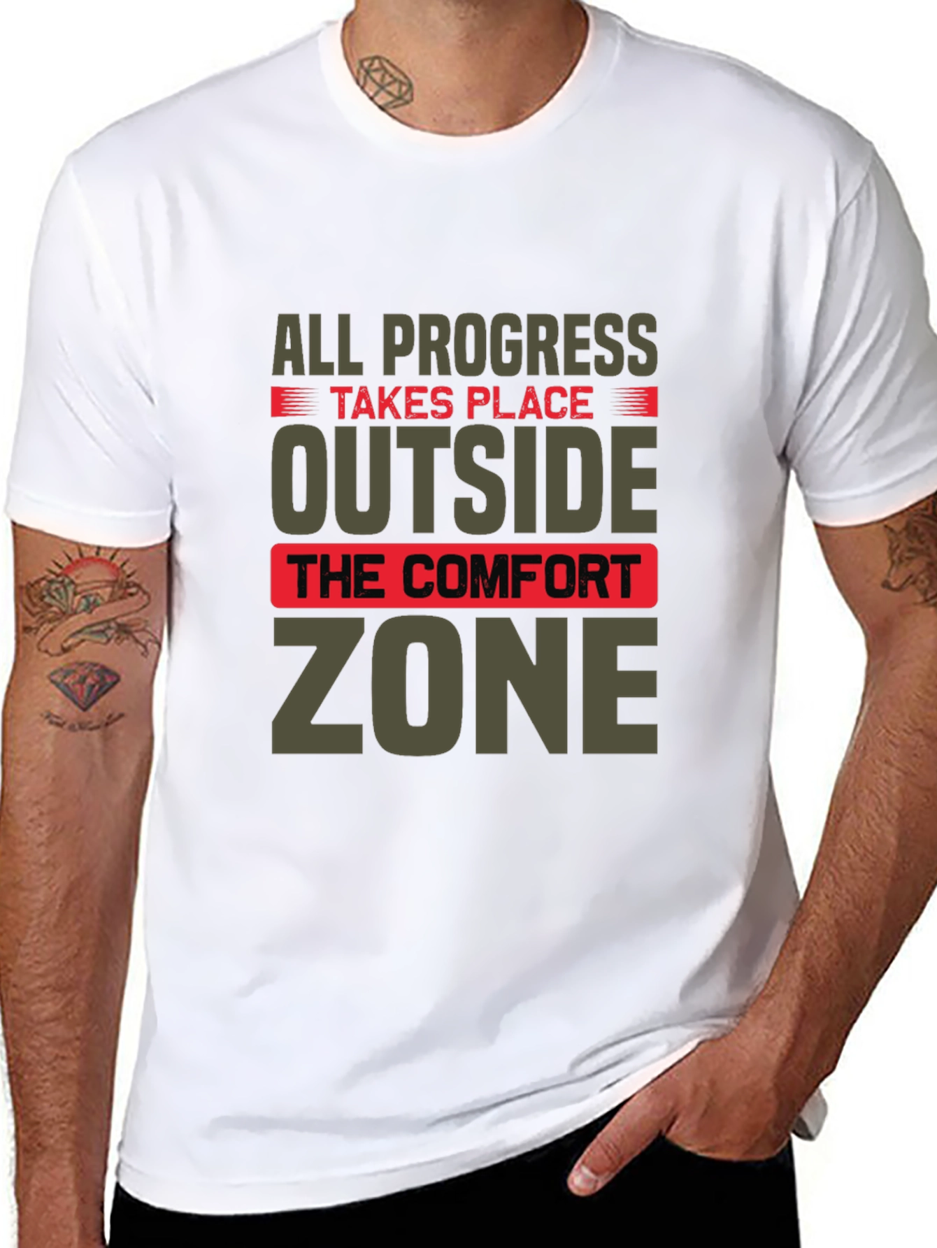 Black Progress Outside Comfort Zone Graphic T-Shirt view 8