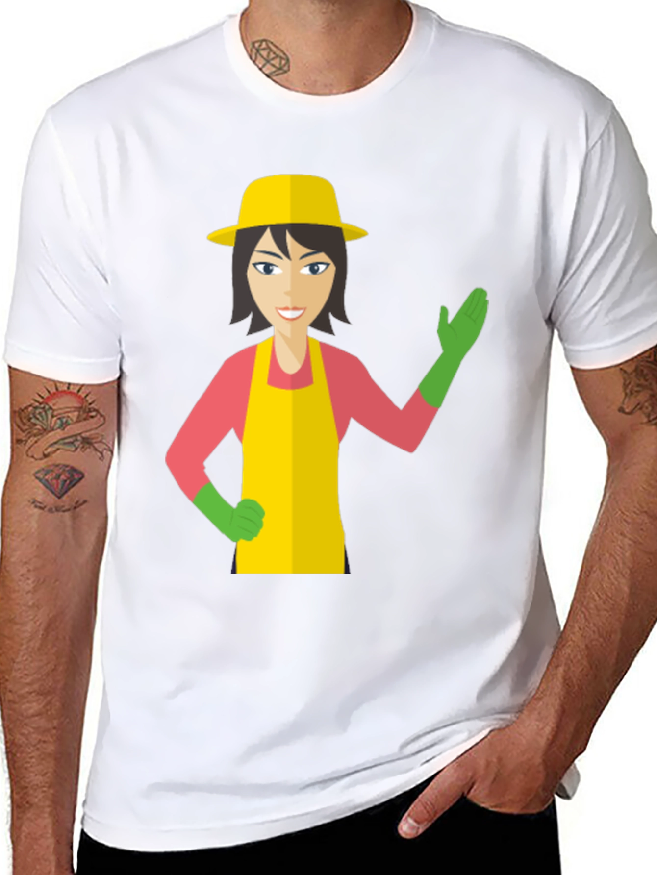 Black Gardener Graphic Tee - Unique Cartoon Design view 8