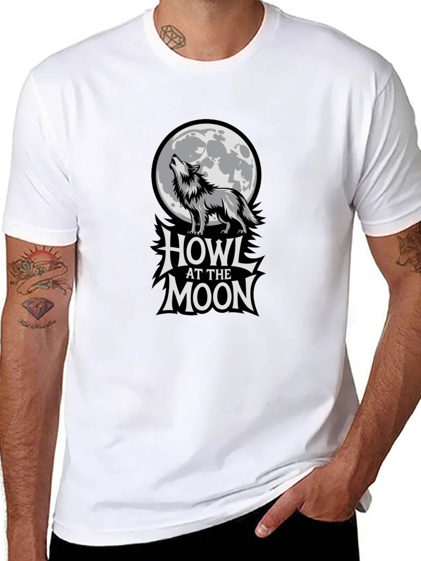 Black Howl at the Moon Graphic T-Shirt view 8