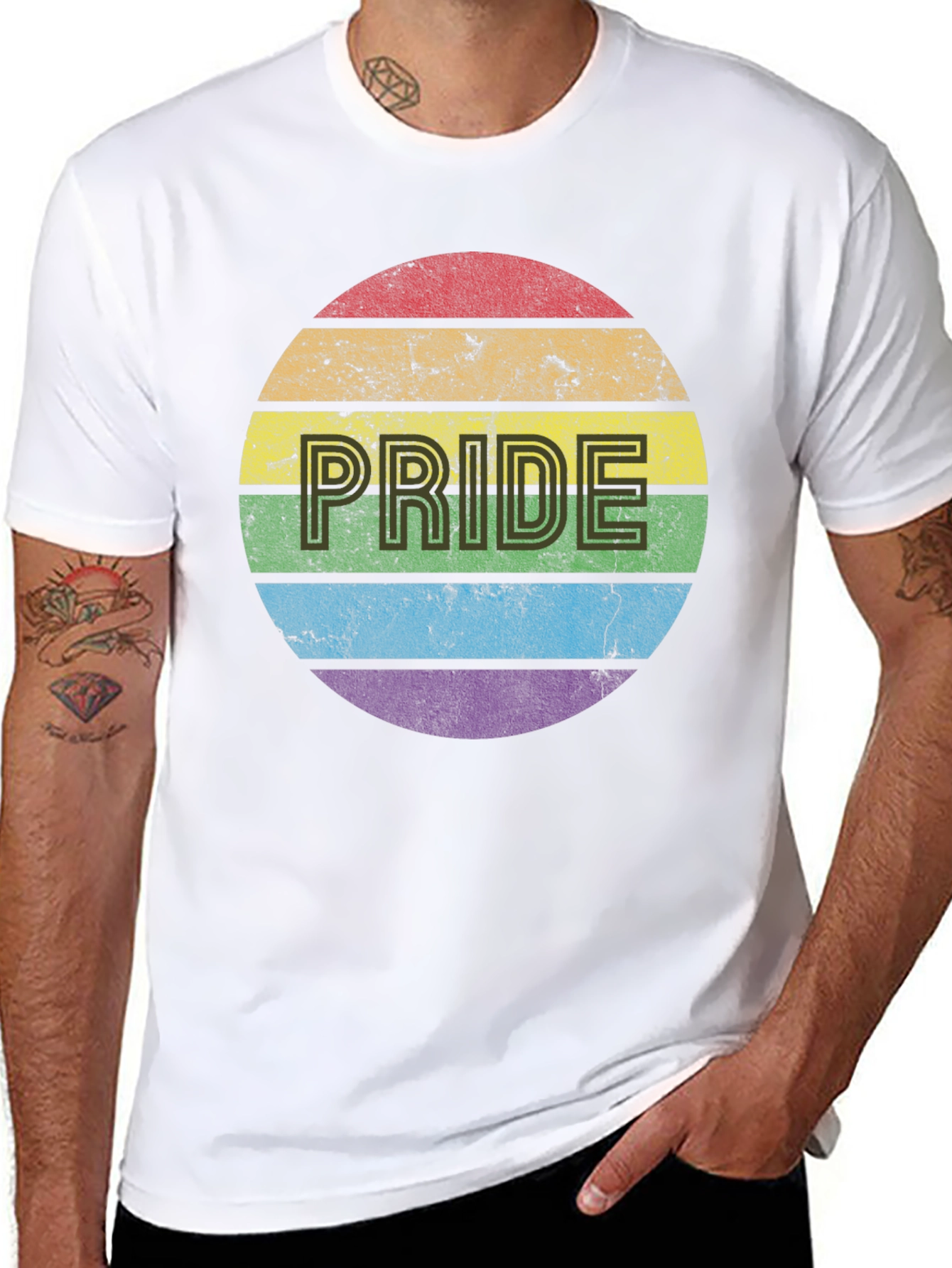 Black Pride Rainbow T-Shirt - Men's Graphic Tee view 8