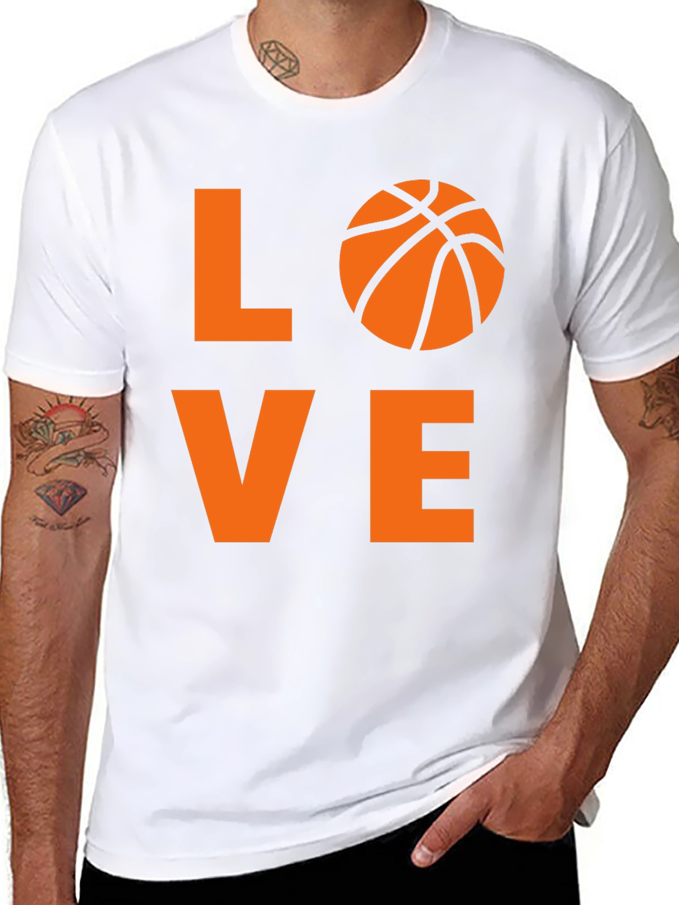 Black Love Basketball Graphic Tee - Black Cotton Shirt view 8