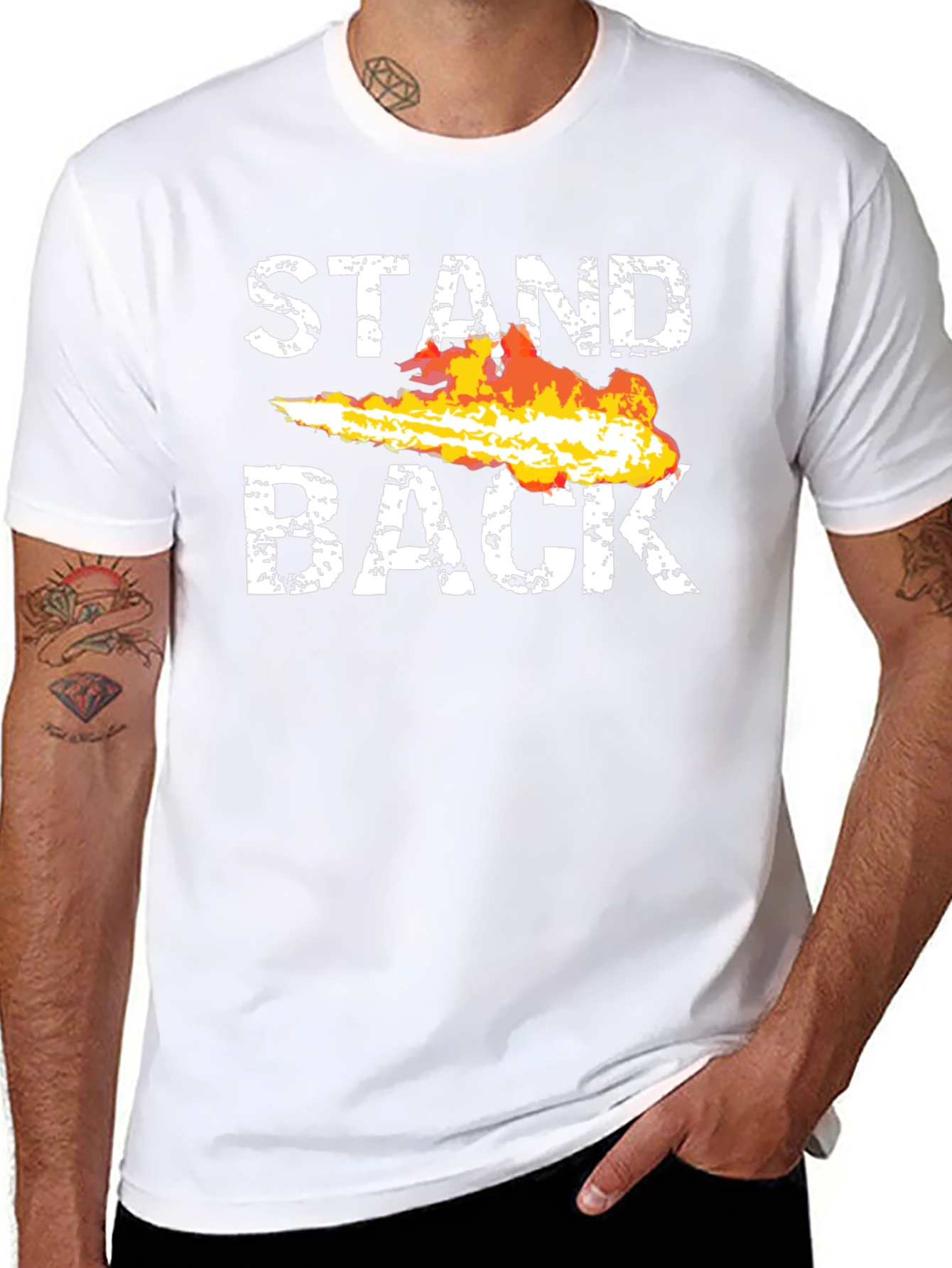 Stand Back Fire T-Shirt - Graphic Tee - 8