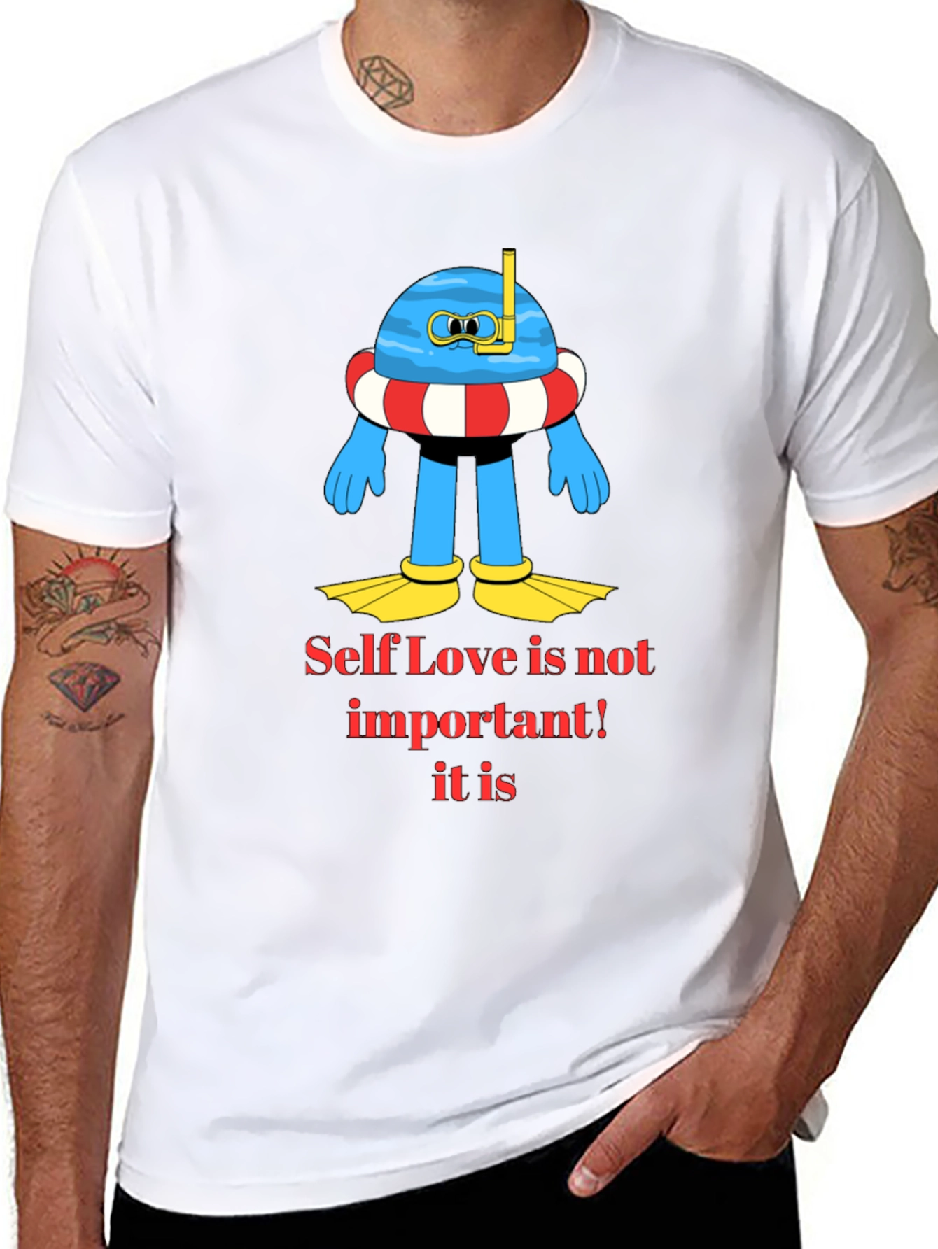 Black Humorous Graphic Tee - Self Love is Important view 8