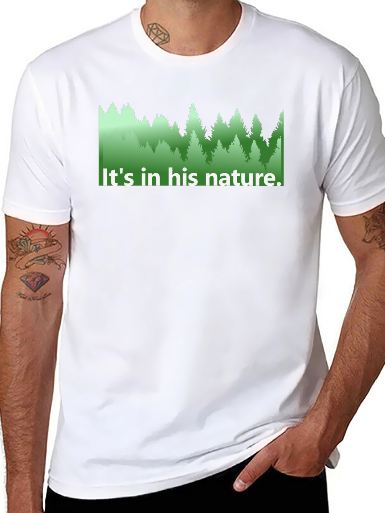 Black Nature Lover's Tee - "It's in his nature." view 8
