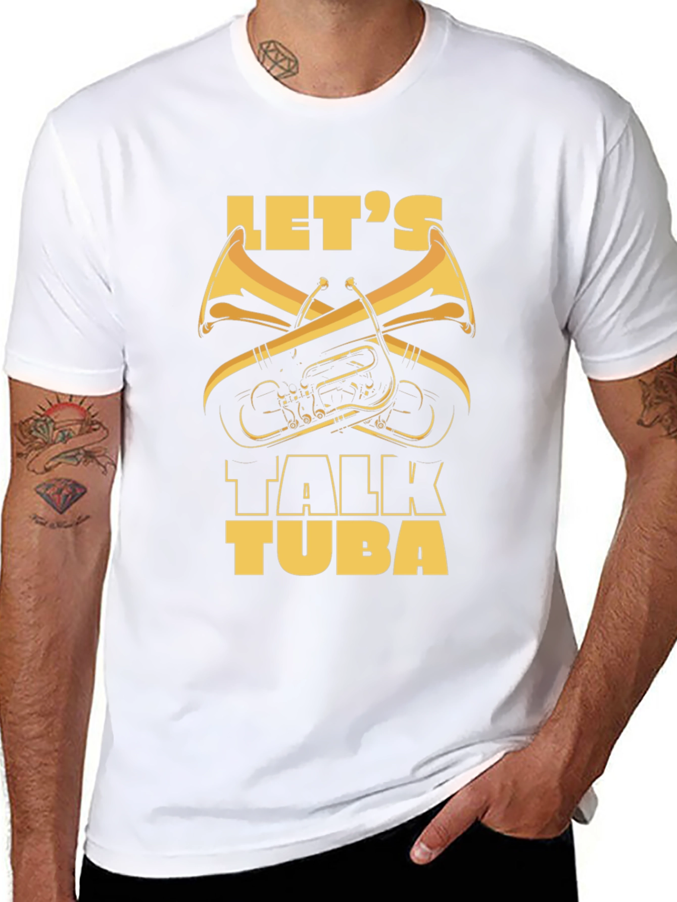 Black Let's Talk Tuba Graphic Tee view 8