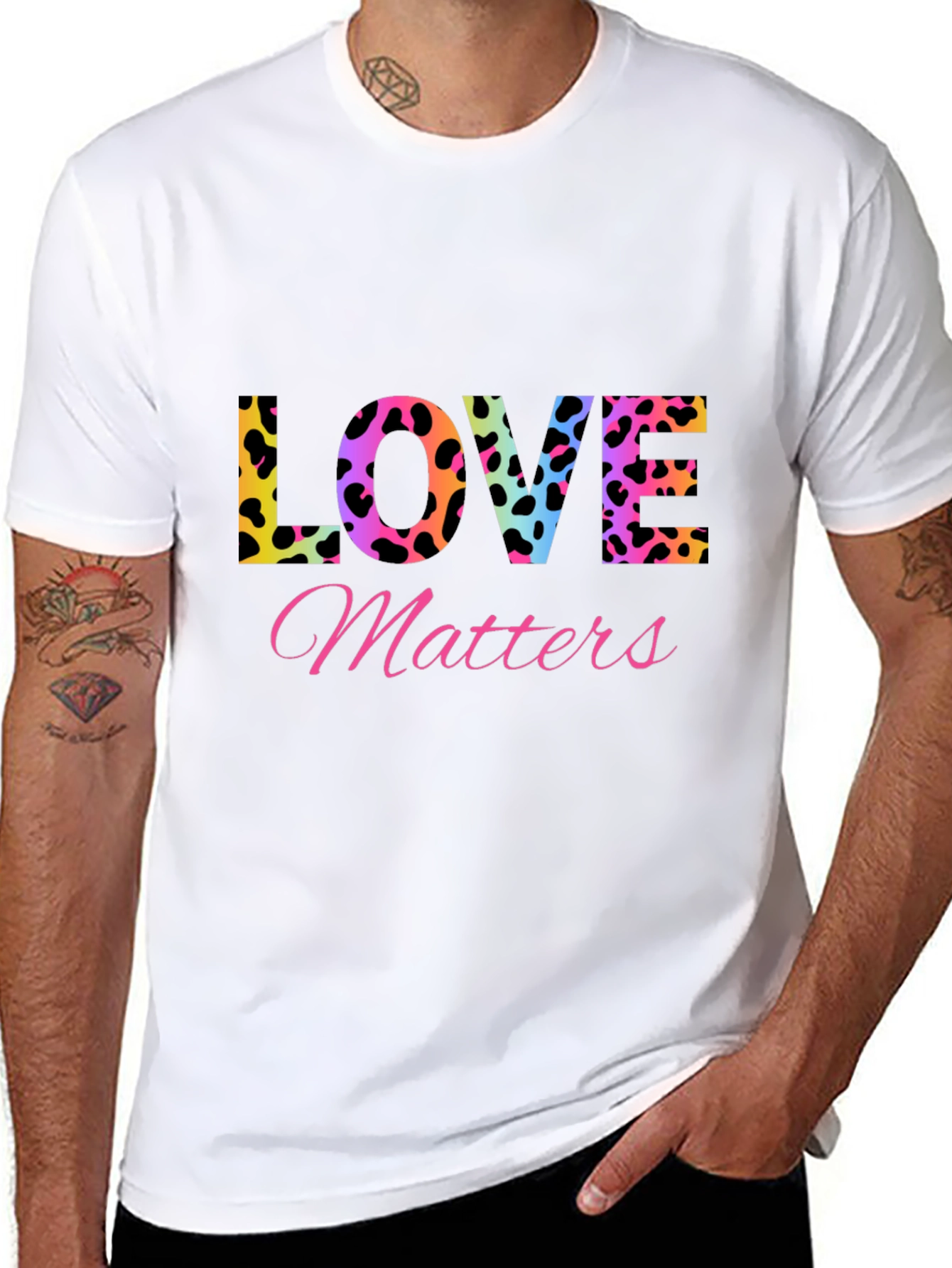 Black Love Matters T-Shirt - Leopard Print view 8