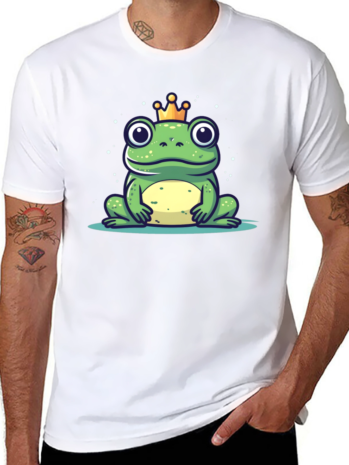 Black Frog Prince T-Shirt - Funny Cartoon Tee view 8