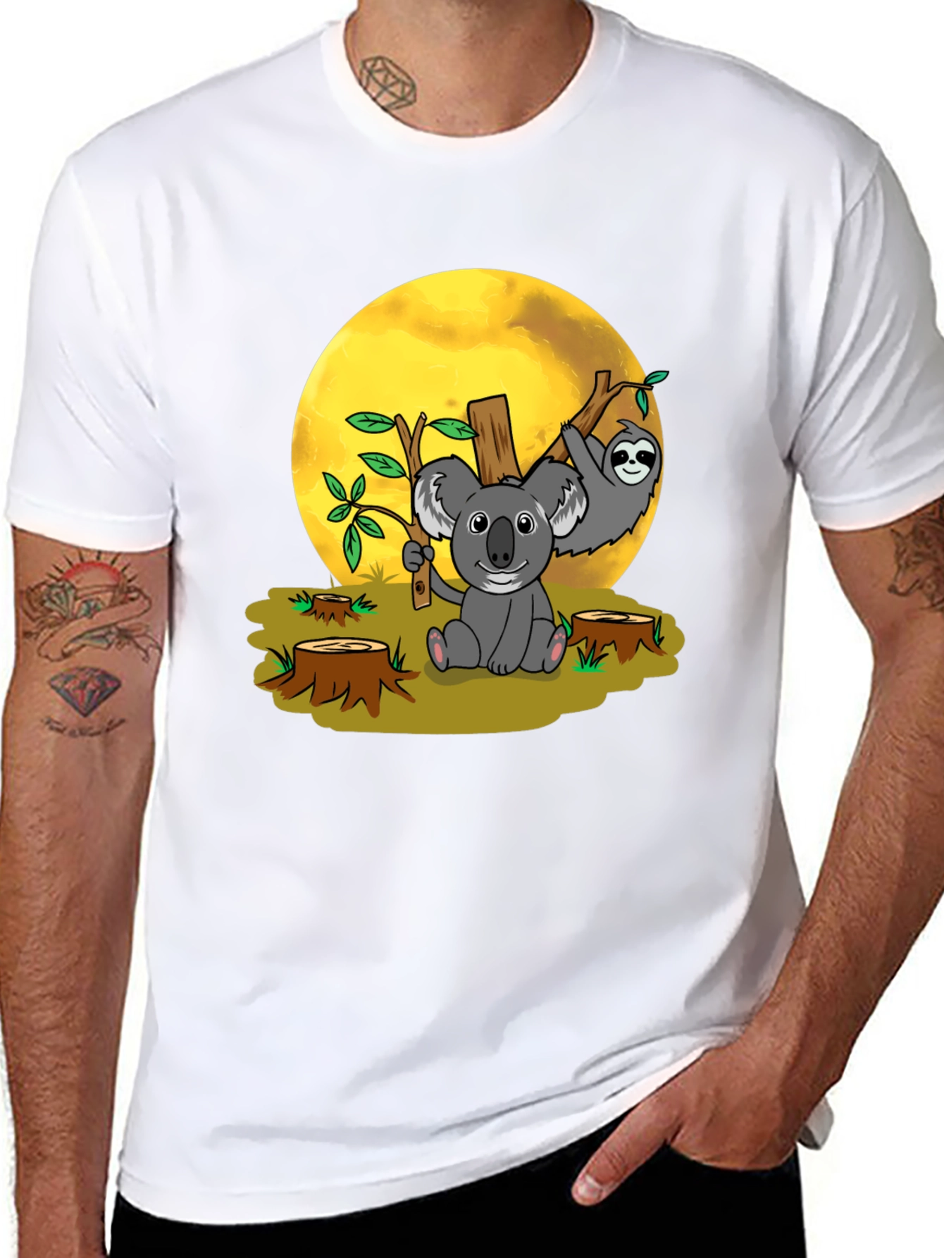 Black Koala Sloth Graphic Tee - Conservation T-Shirt view 8