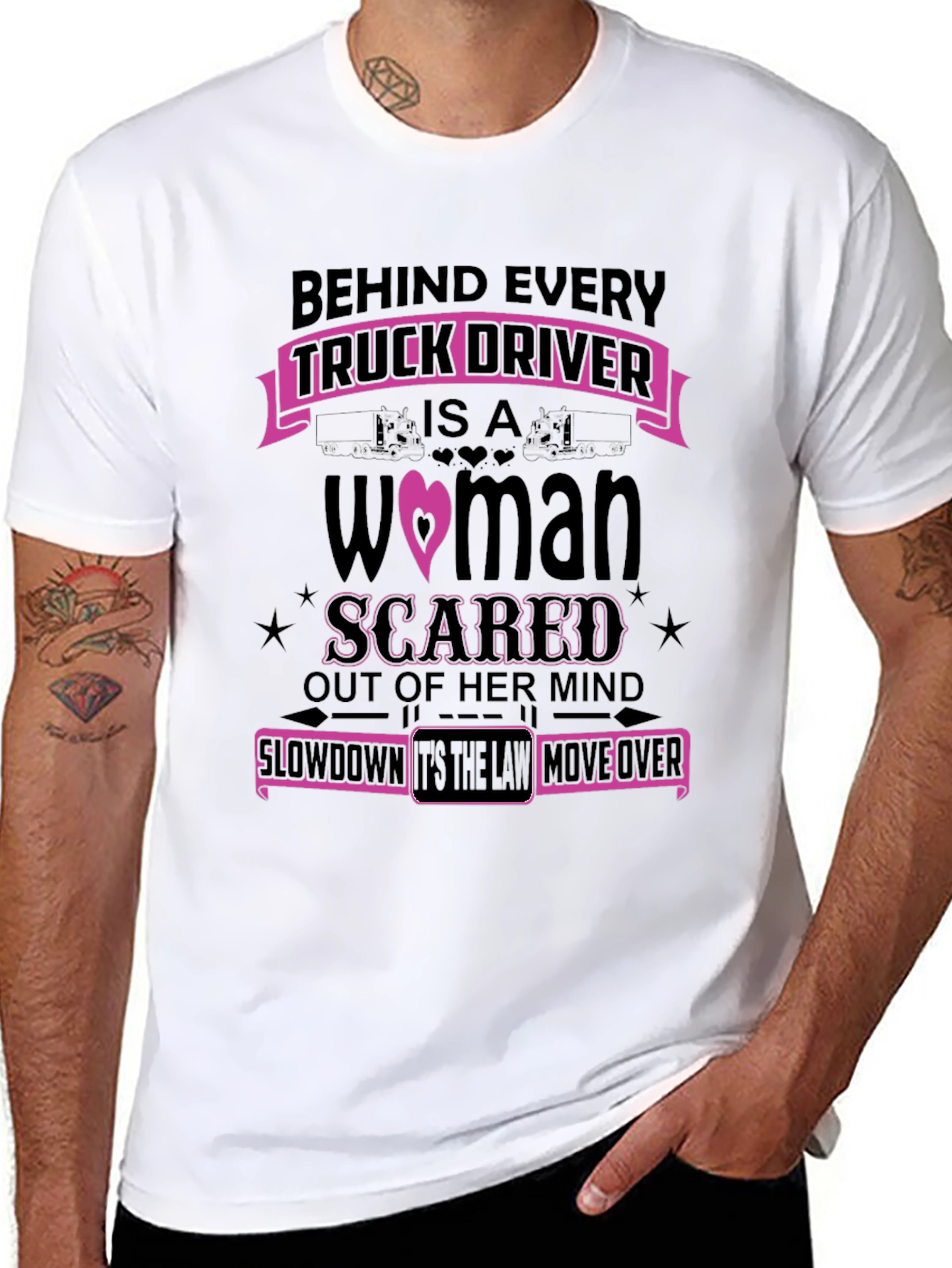 Black Truck Driver's Woman T-Shirt view 8