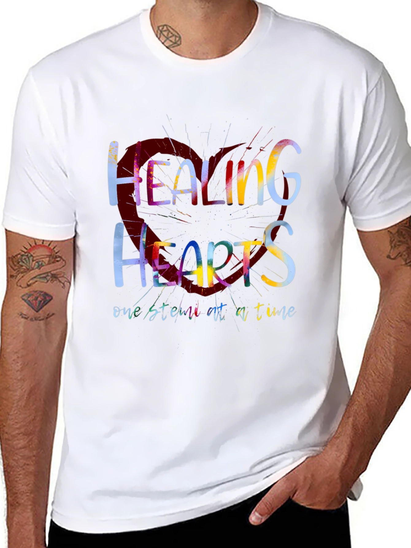 Black Healing Hearts Graphic Tee - One Stitch at a Time view 8