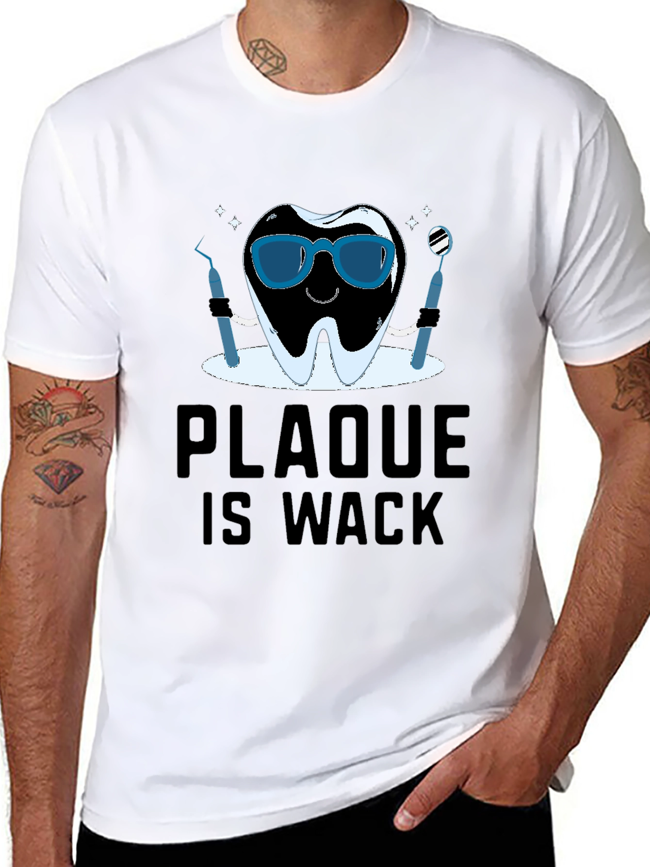 Black Plaque is Wack T-Shirt - Dental Humor Tee view 8