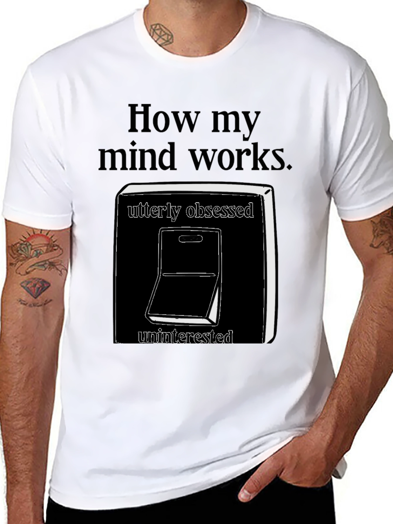 Black How My Mind Works T-Shirt view 8