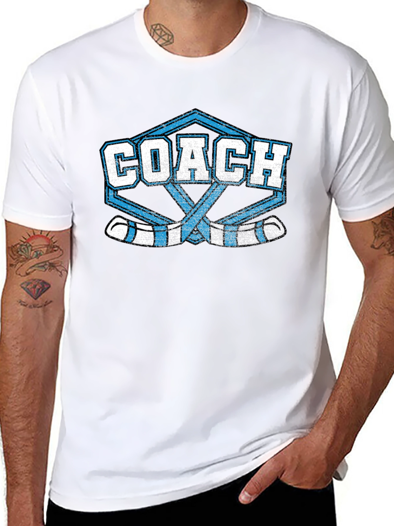 Black Hockey Coach T-Shirt view 8