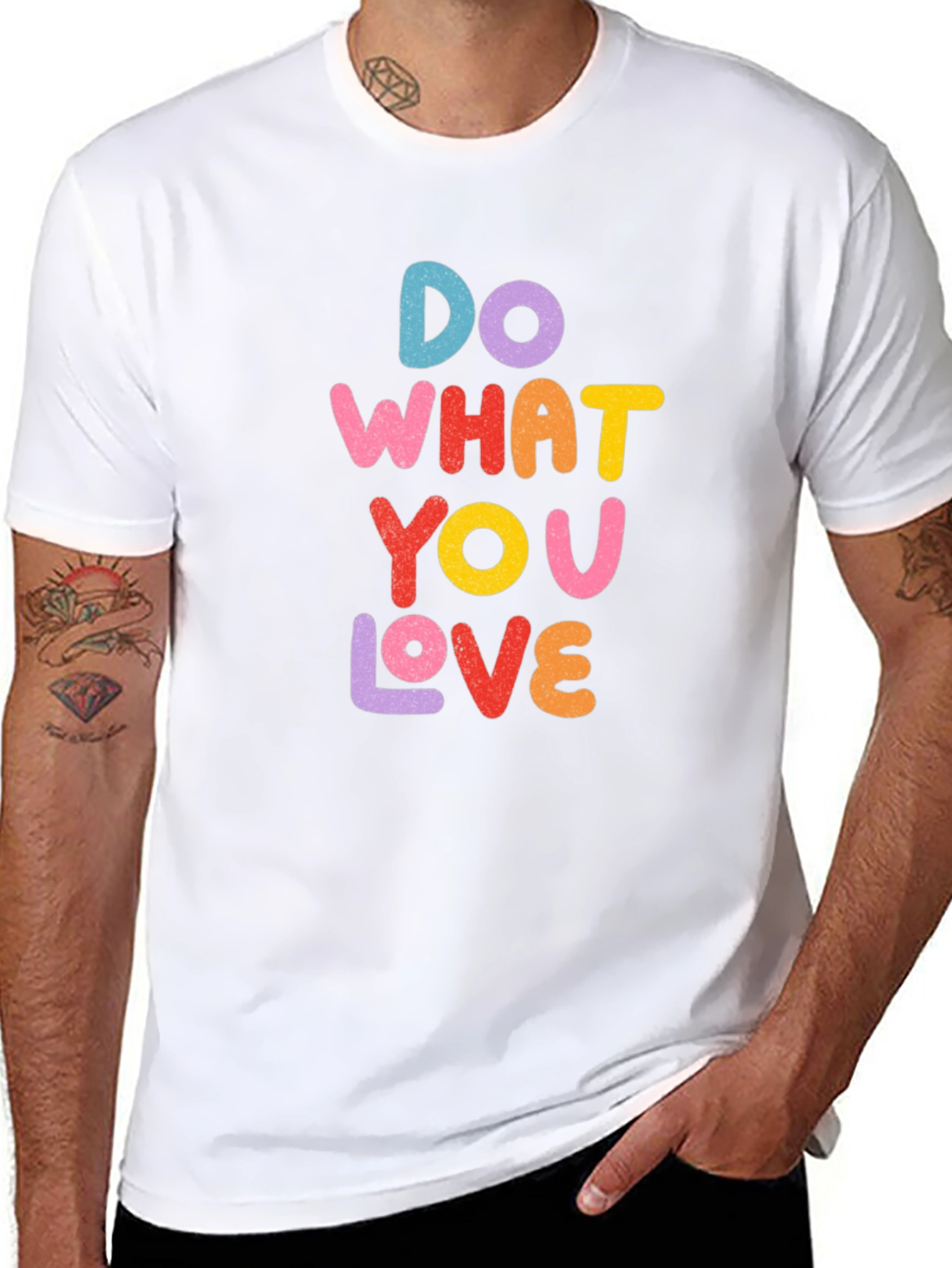 Black Do What You Love Graphic Tee - Black Unisex T-Shirt view 8