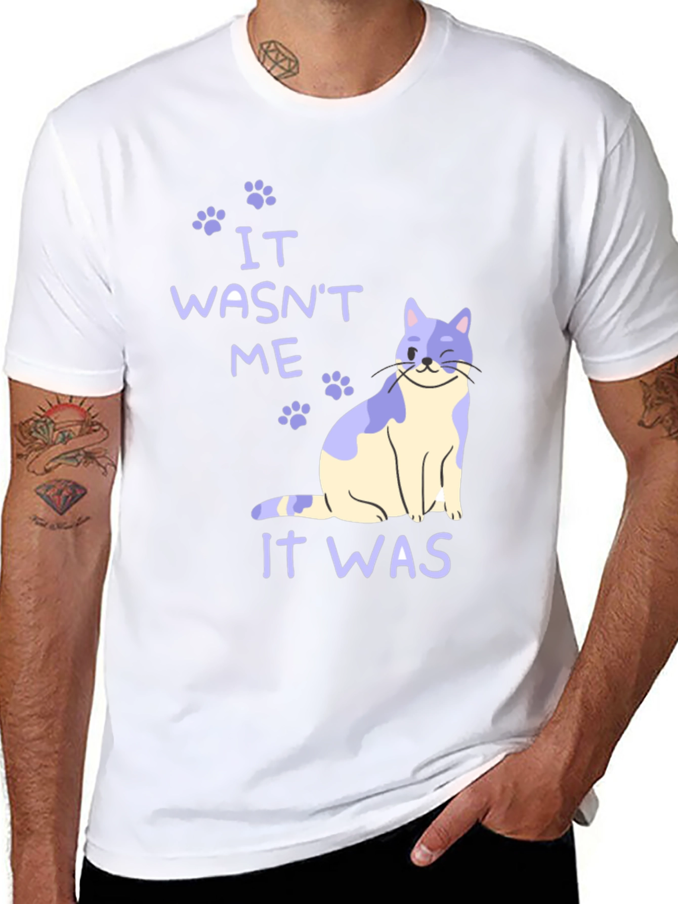 Black It Wasn't Me Cat T-Shirt view 8