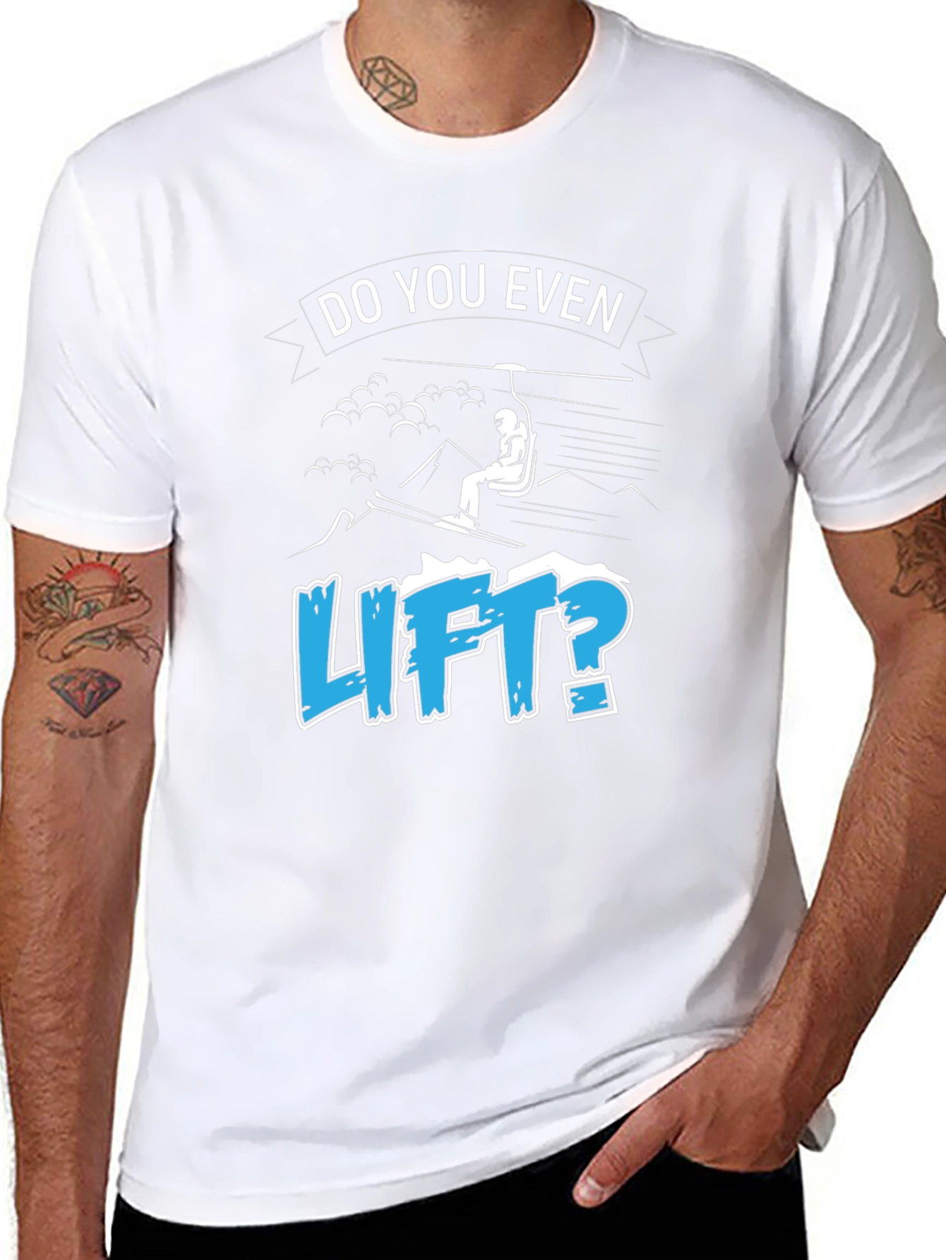 Black Do You Even Lift? Skiing T-Shirt view 8