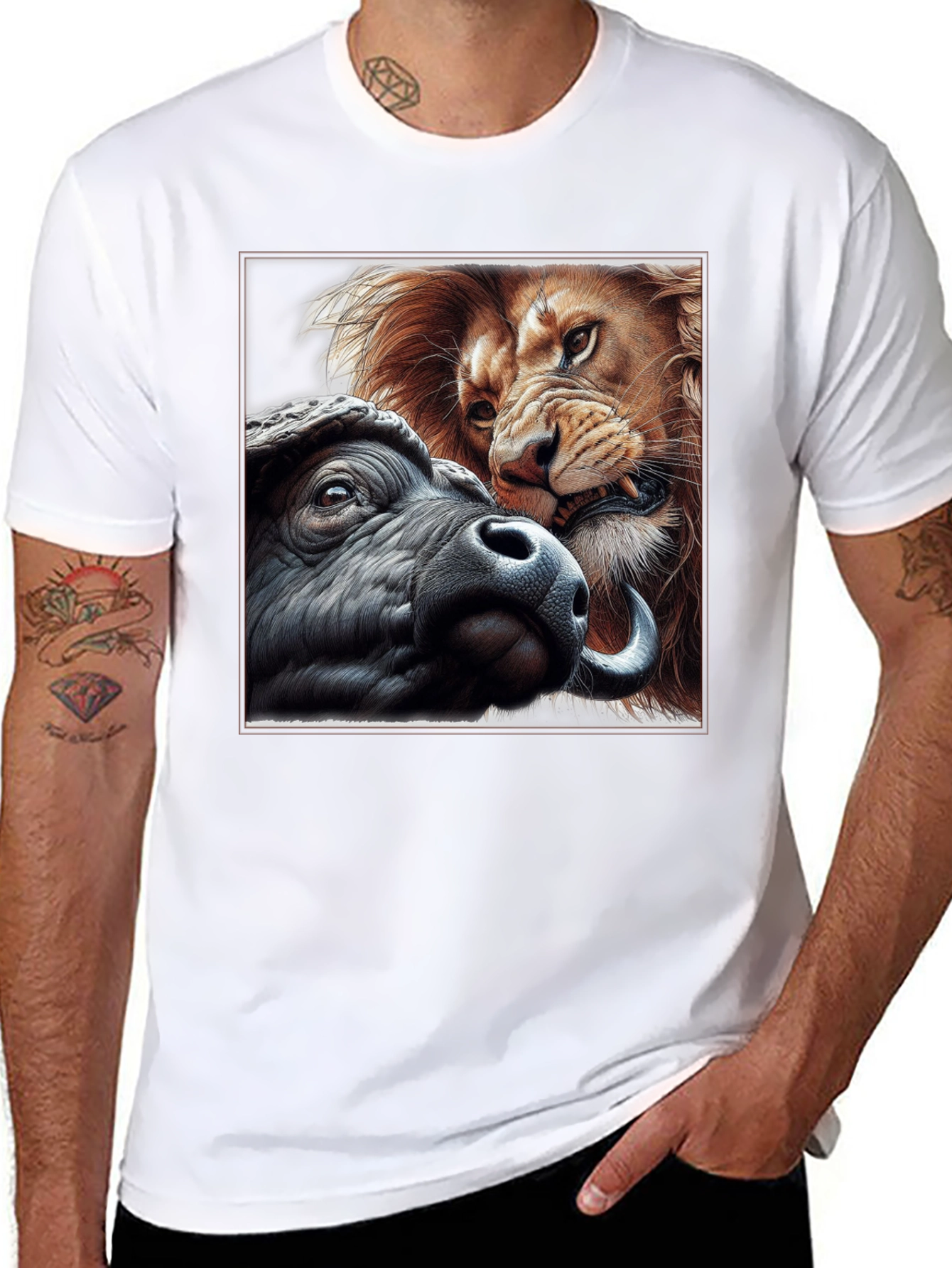 Black Lion vs. Buffalo Graphic Tee view 8