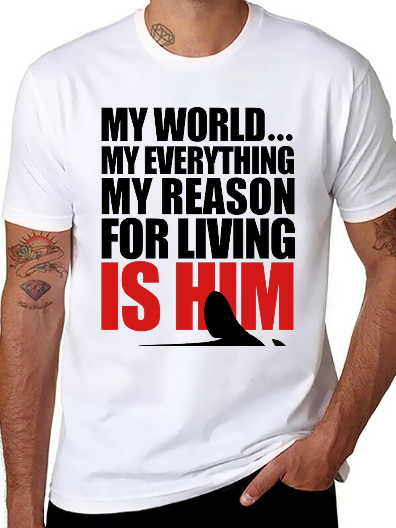 Black My World Is Him Graphic Tee view 8