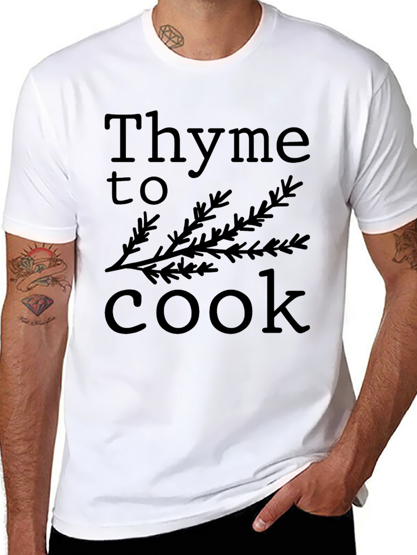 Black Thyme to Cook Funny Herb T-Shirt view 8