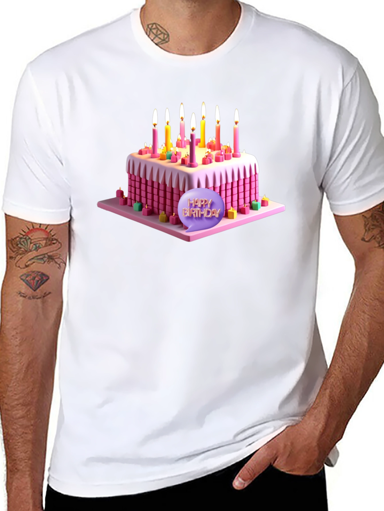 Black Birthday Cake T-Shirt - Sweet Celebration Style! view 8