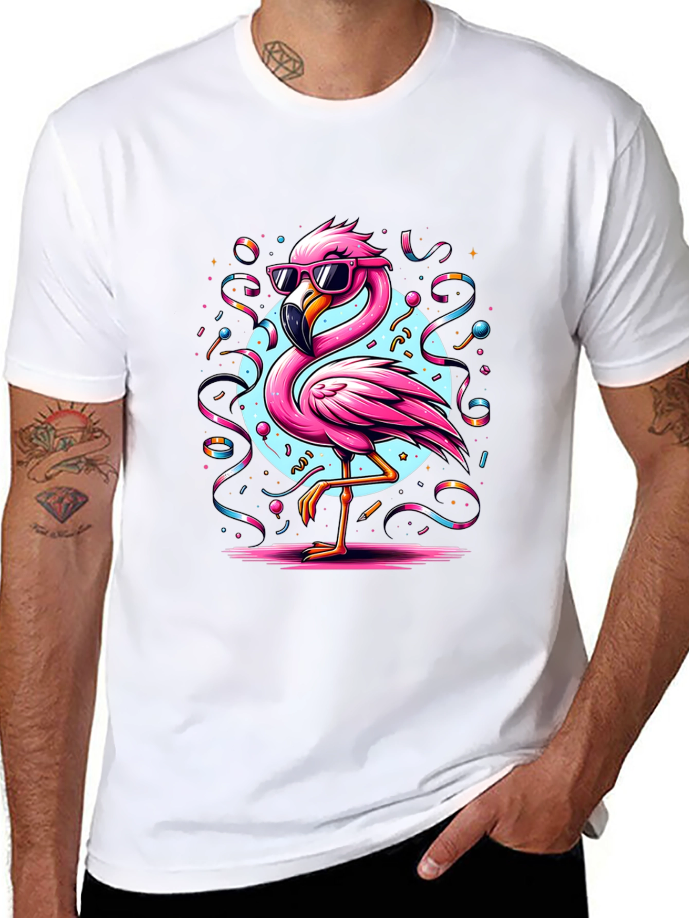 Black Flamingo T-Shirt - Cool Summer Vibes view 8