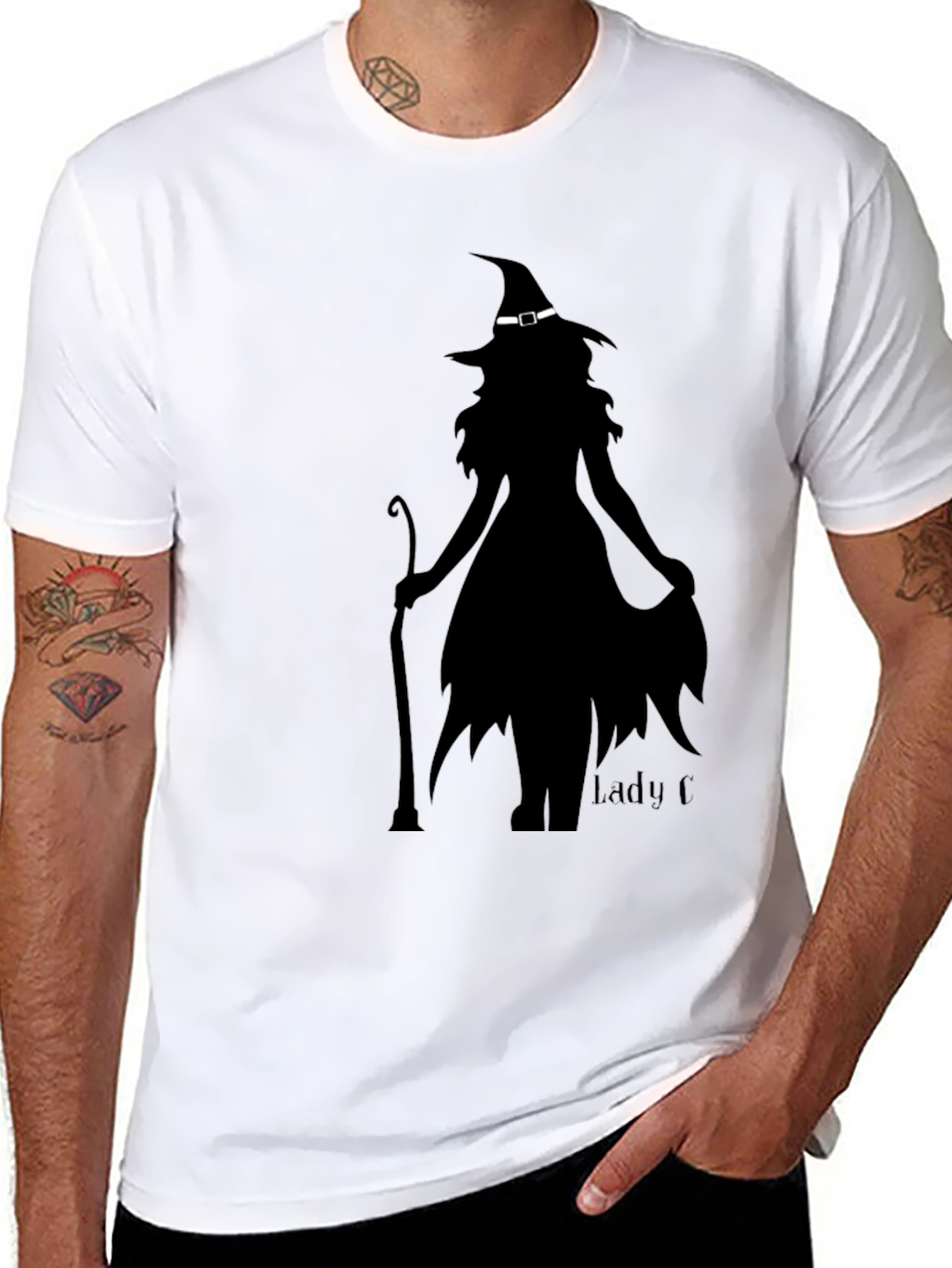 Black Witch Silhouette Graphic Tee - Halloween Style view 8