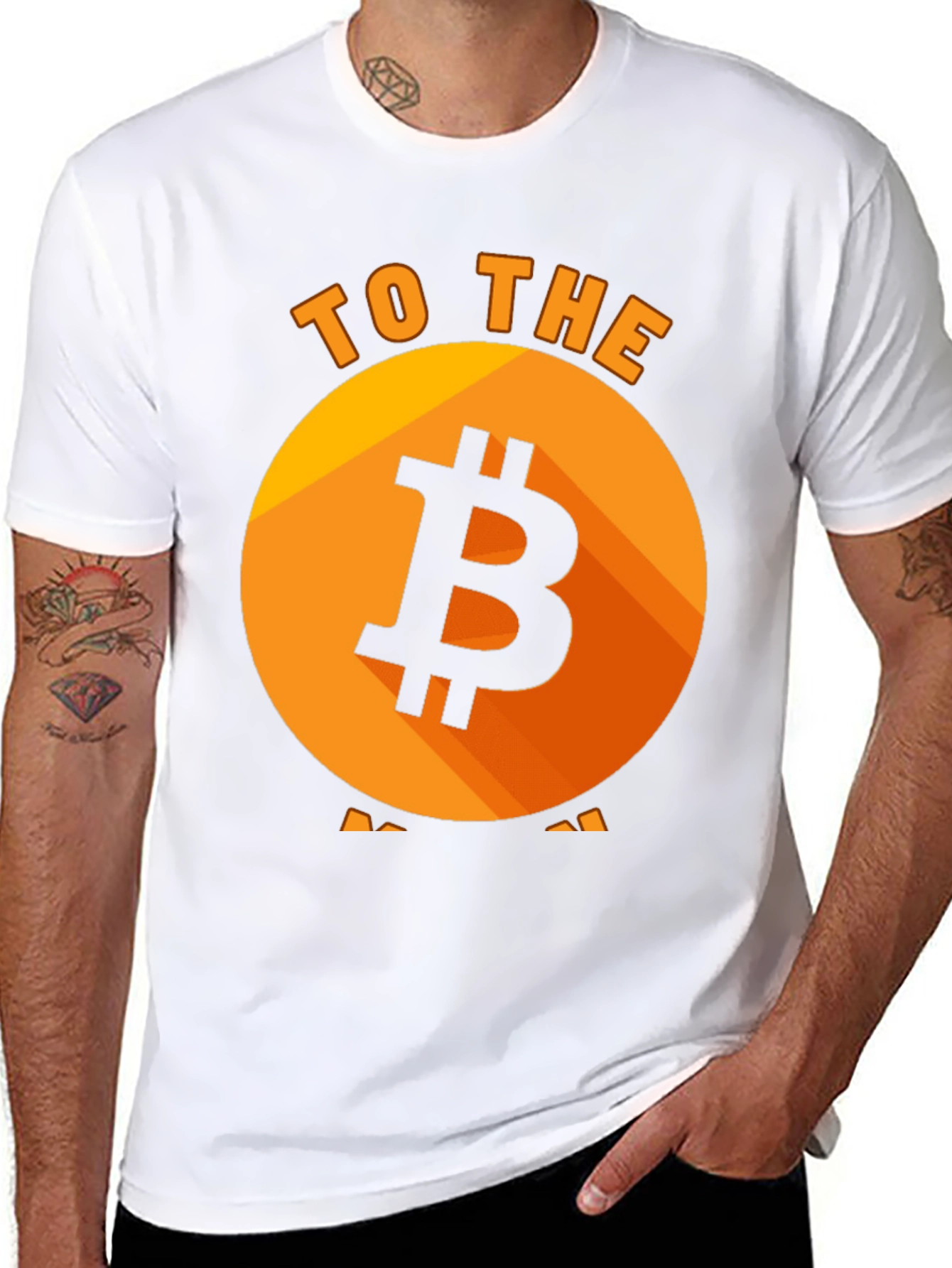 Black Bitcoin to the Moon Black T-Shirt view 8
