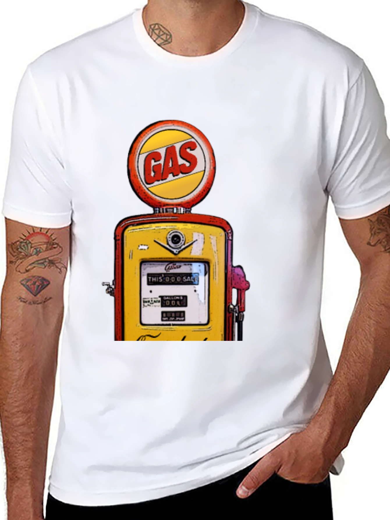 Black Vintage Gas Station Graphic T-Shirt view 8