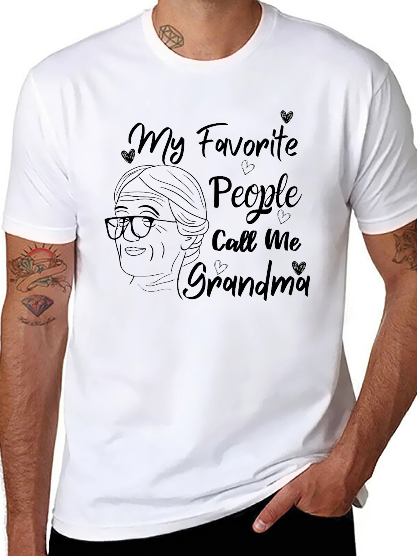Black My Favorite People Call Me Grandma T-Shirt view 8