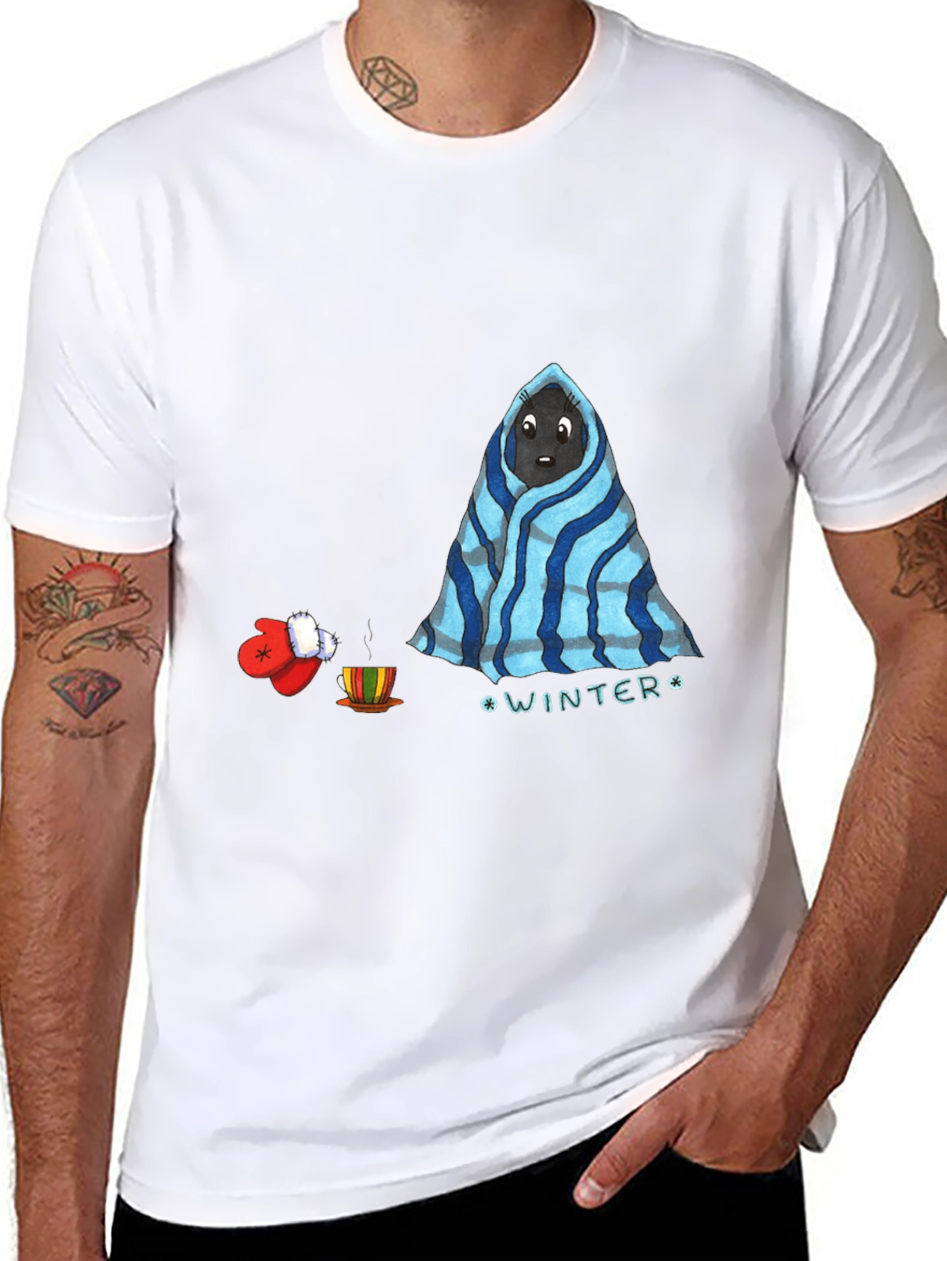 Black Winter Bear T-Shirt - Cozy & Cute view 8