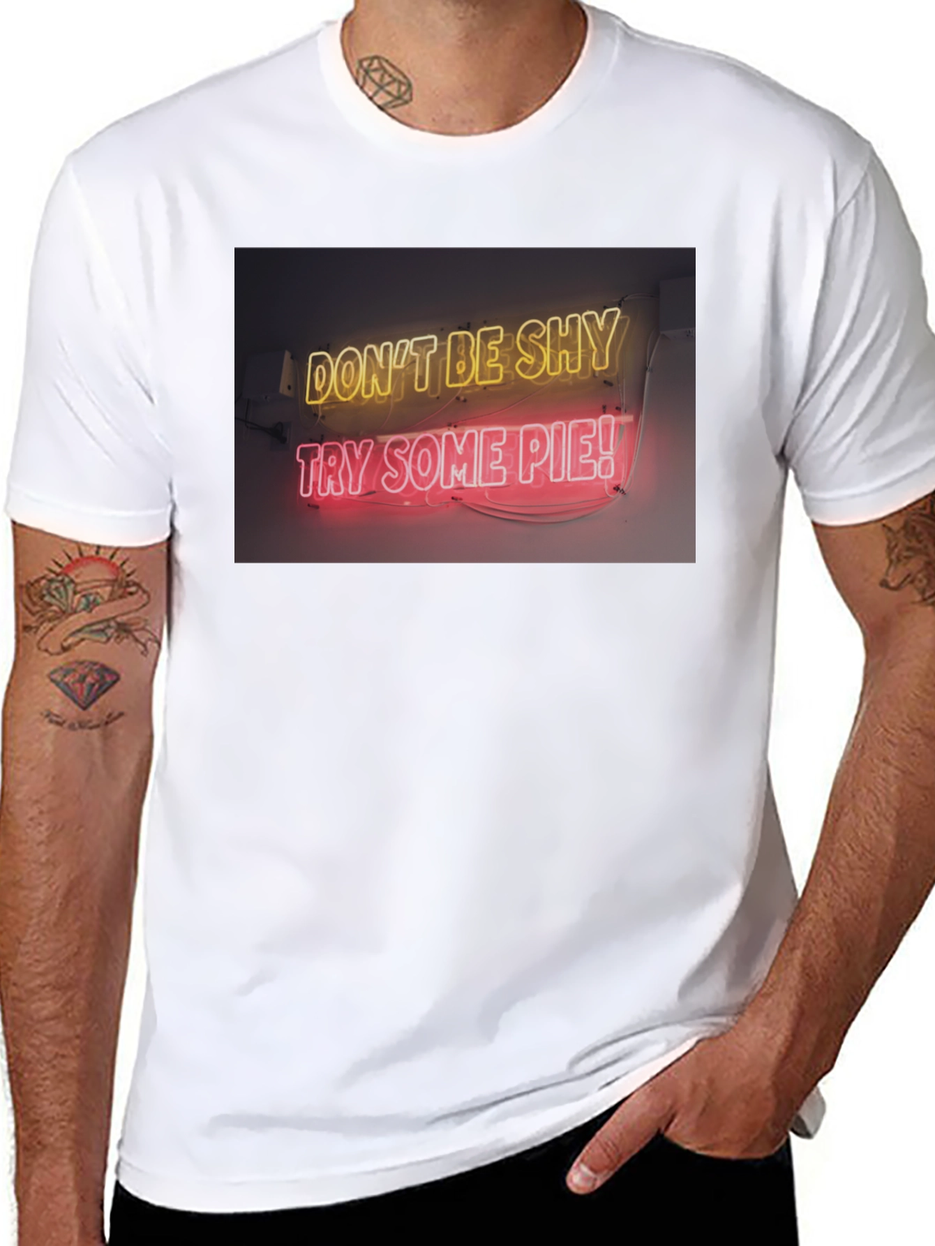 Black Neon Pie Graphic Tee - Don't Be Shy T-Shirt view 8