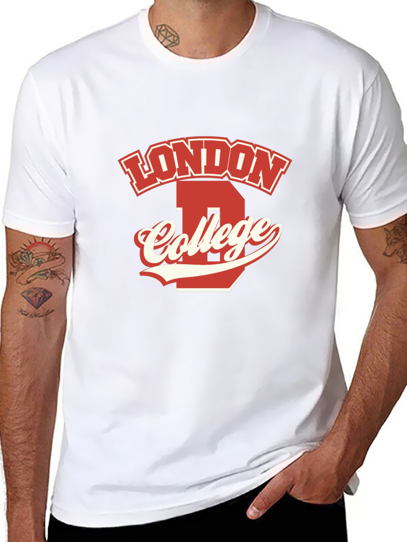 Black London College Graphic T-Shirt view 8