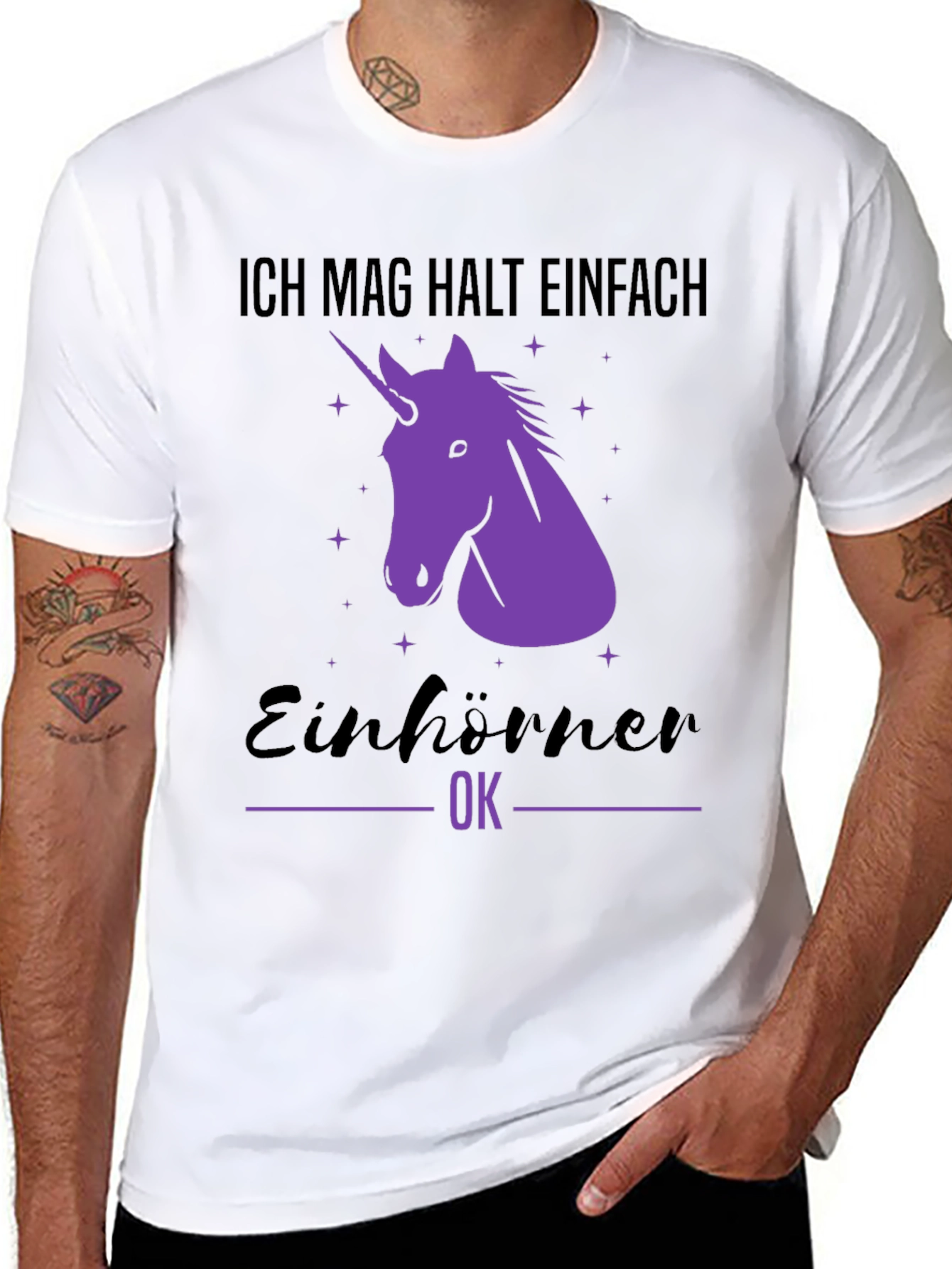Black Unicorn T-Shirt - "Ich mag halt einfach Einhörner OK" view 8