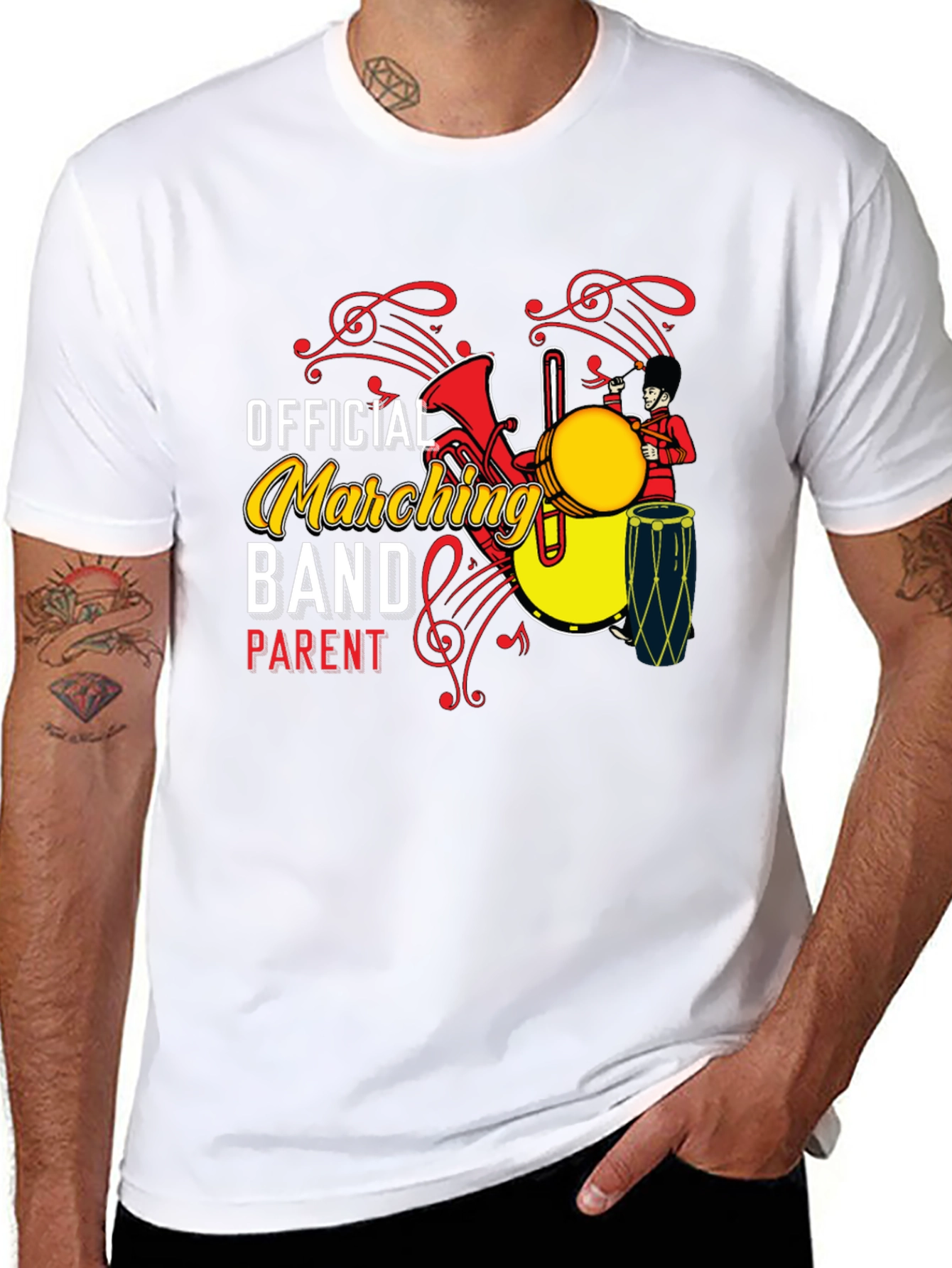 Black Official Marching Band Parent T-Shirt view 8