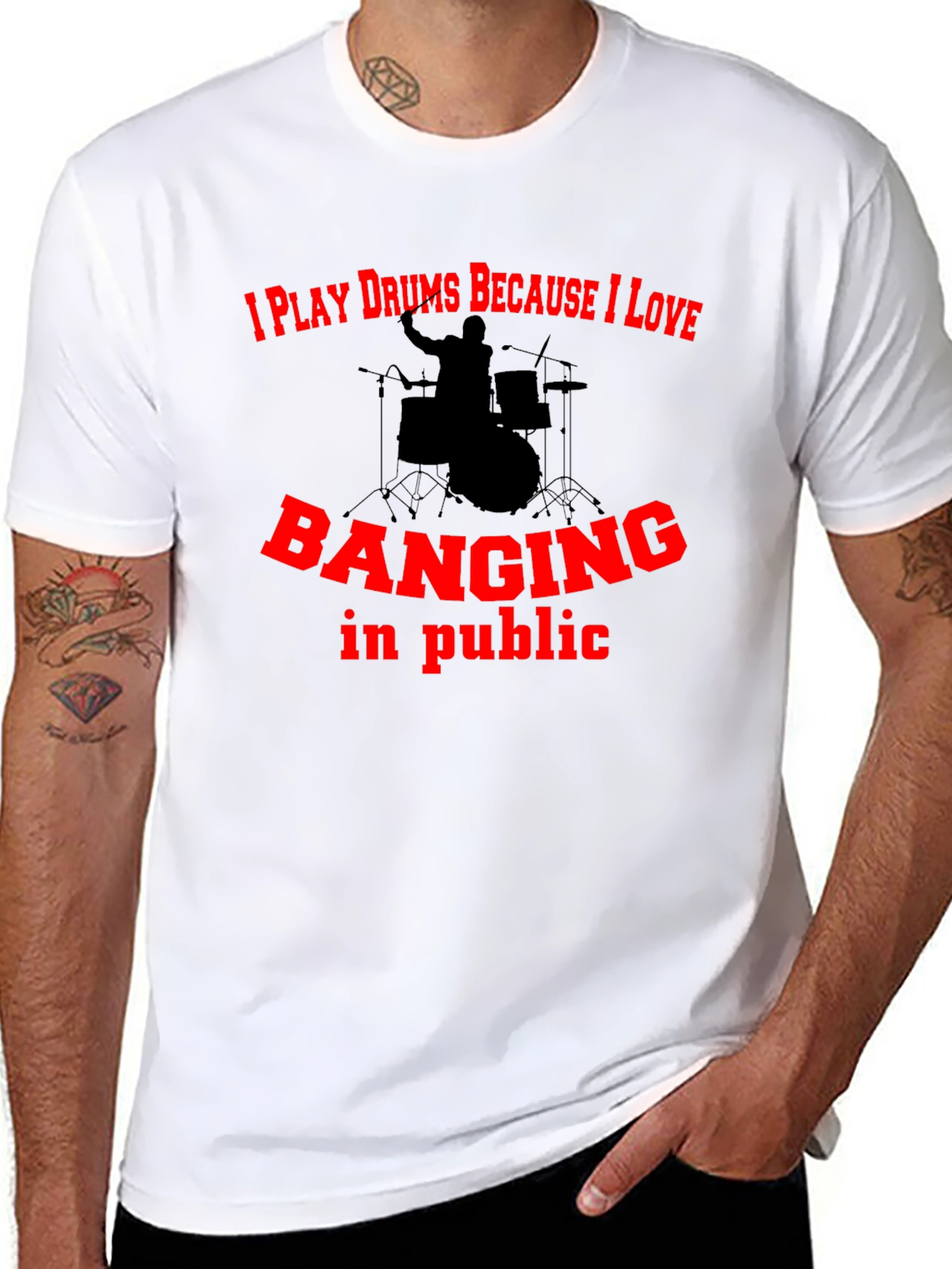 Black Drummer T-Shirt: I Play Drums Because I Love Banging In Public view 8