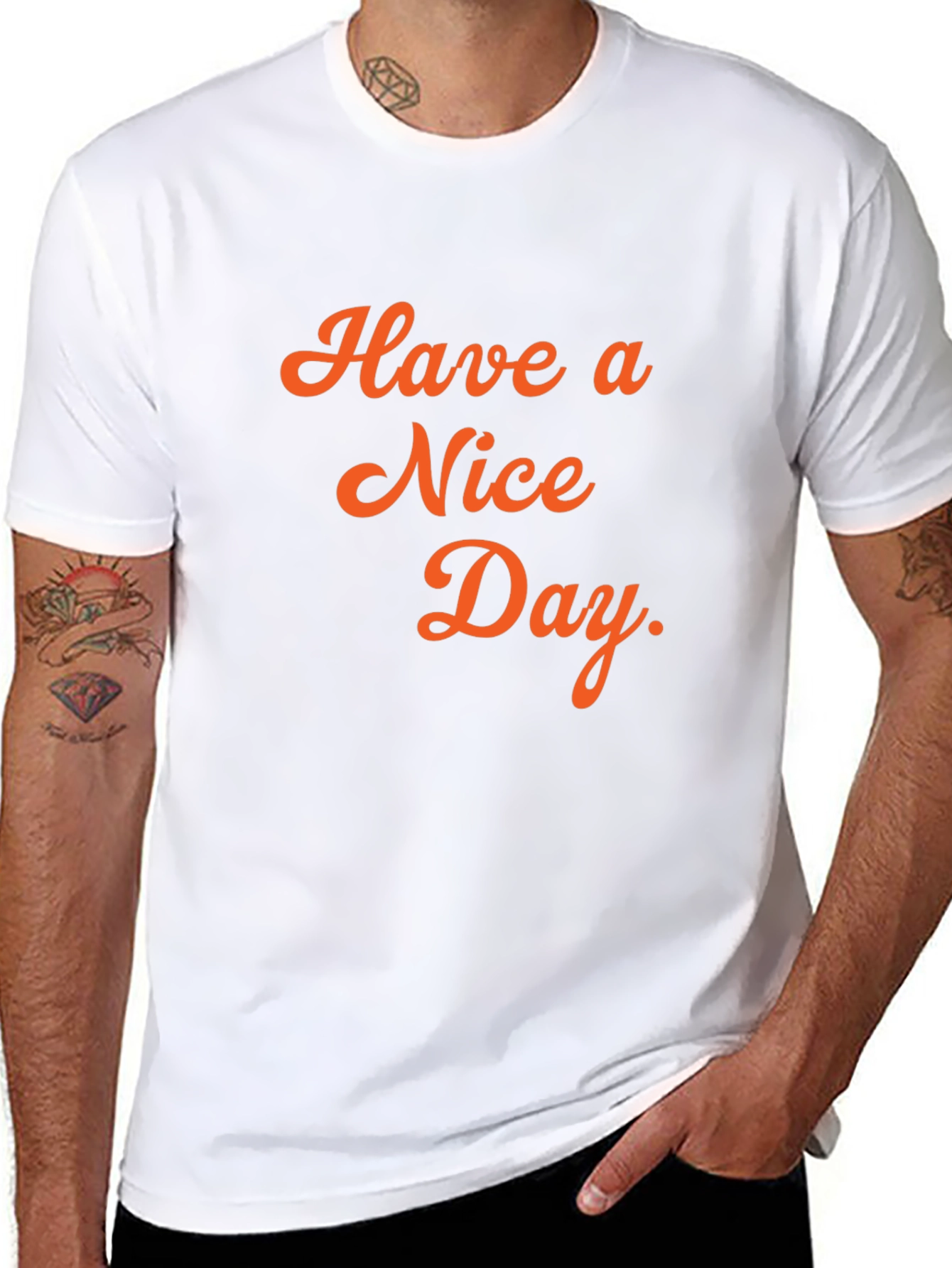 Black Have a Nice Day Black Graphic Tee view 8