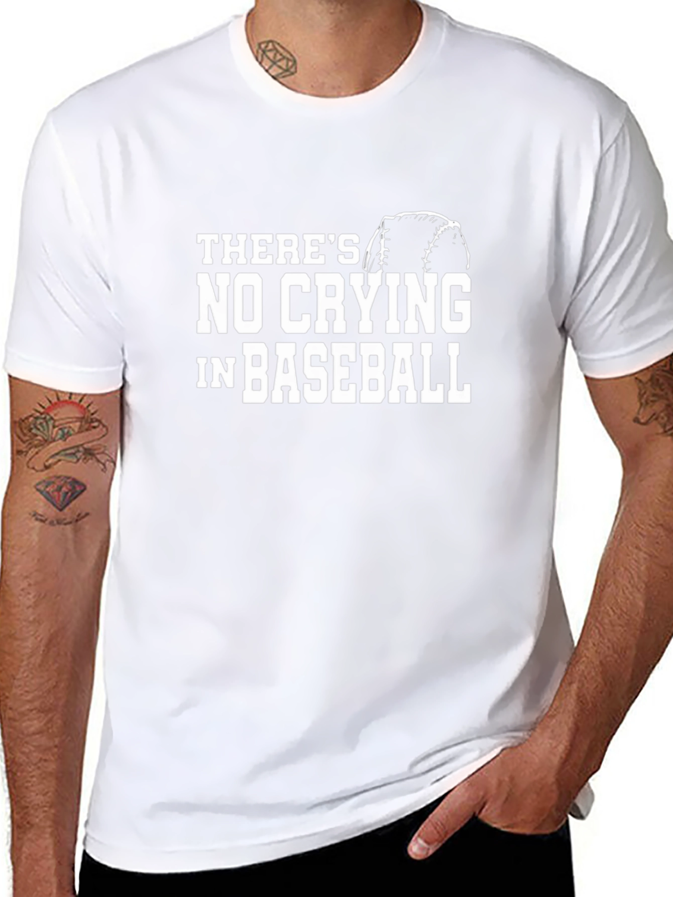 Black No Crying in Baseball T-Shirt view 8