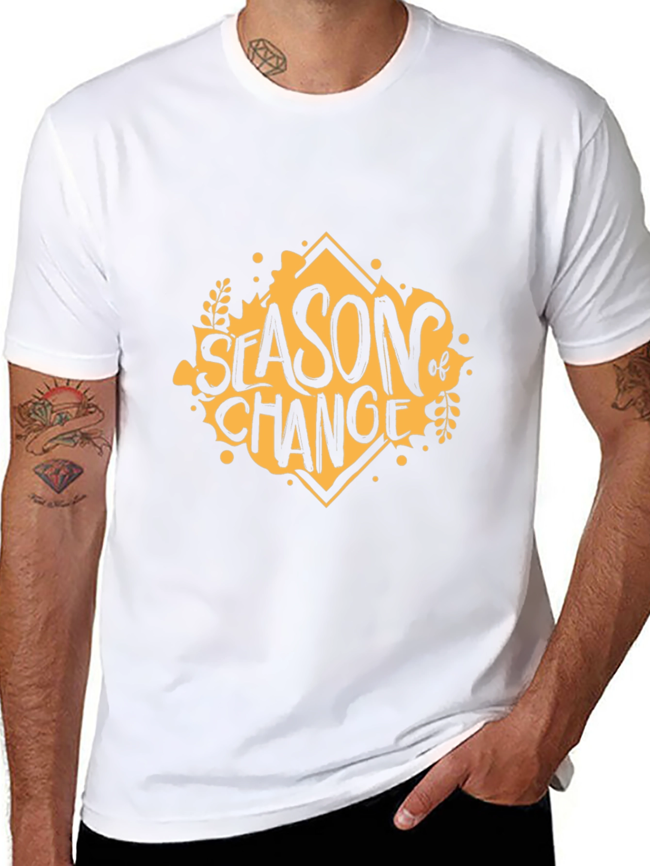 Black Season of Change Graphic Tee - Stylish Black T-Shirt view 8