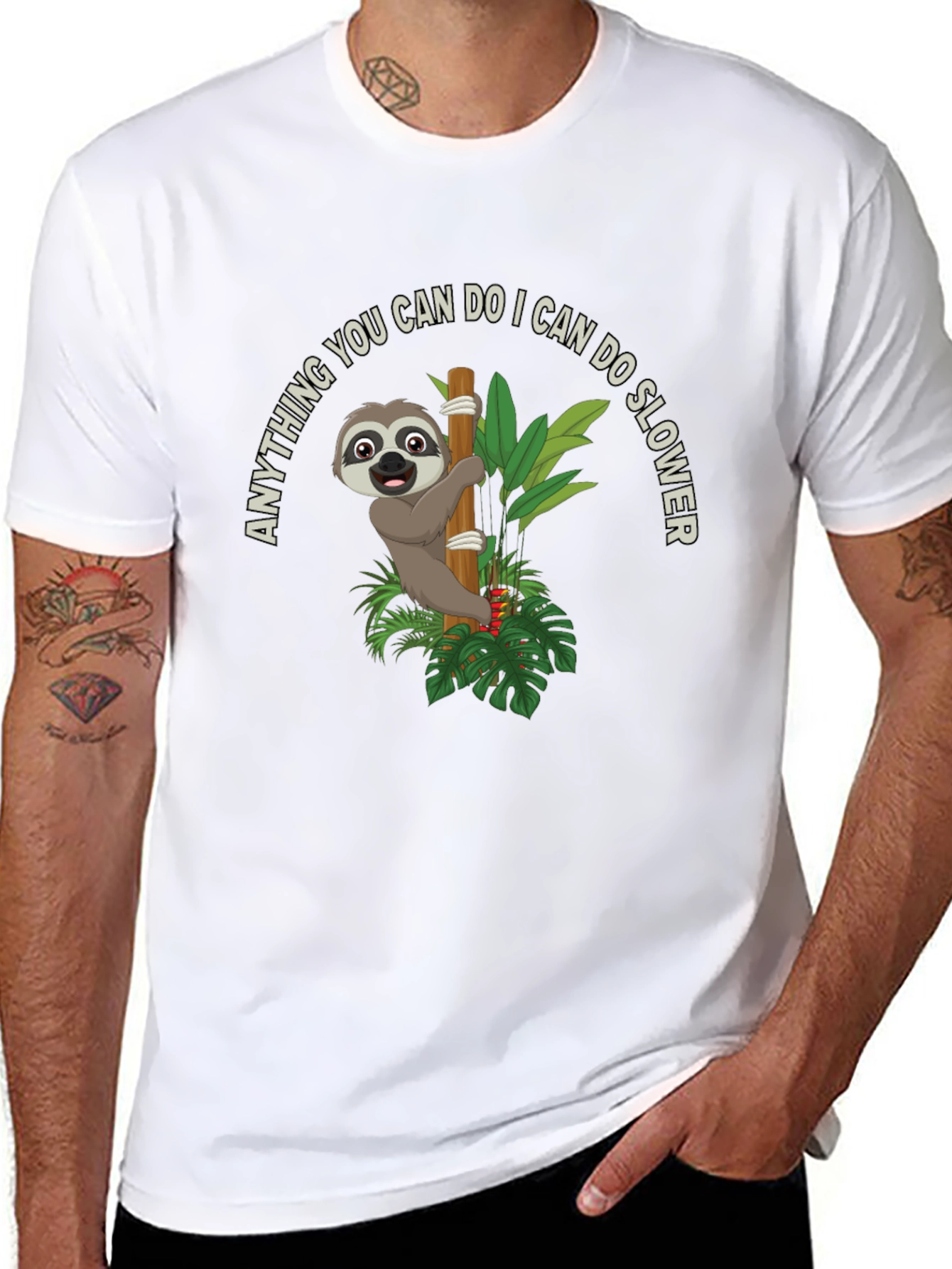 Black Sloth Graphic T-Shirt - Funny Slow Animal Tee view 8